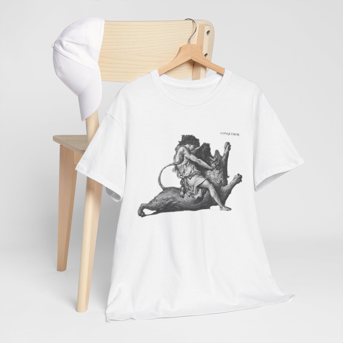 Unisex Heavy Cotton Tee - Inspirational Quote & Artistic Lion Design