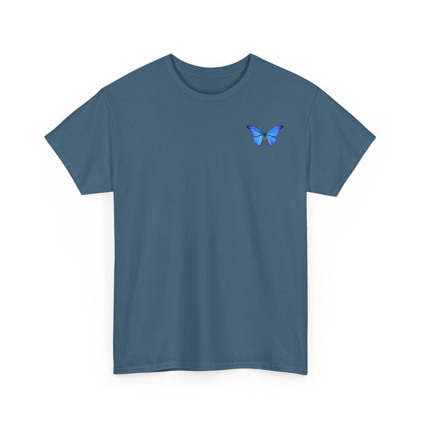 Butterfly and Tulip Graphic Unisex Heavy Cotton Tee - Nature Inspired Fashion