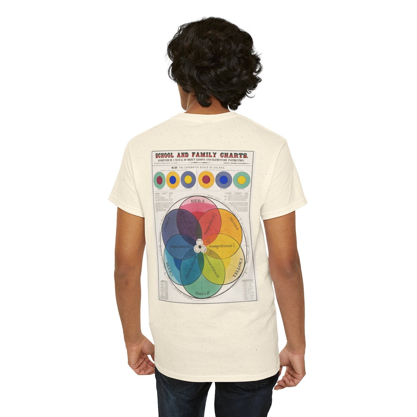 Unisex Heavy Cotton Tee - School and Family Chart Design, Colorful Educational Graphic Tee