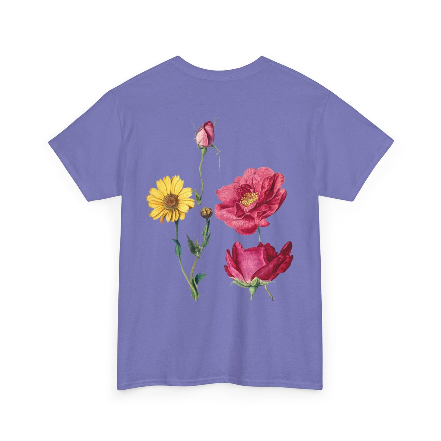 Butterfly & Floral Unisex Heavy Cotton Tee - Nature-Inspired Casual Wear