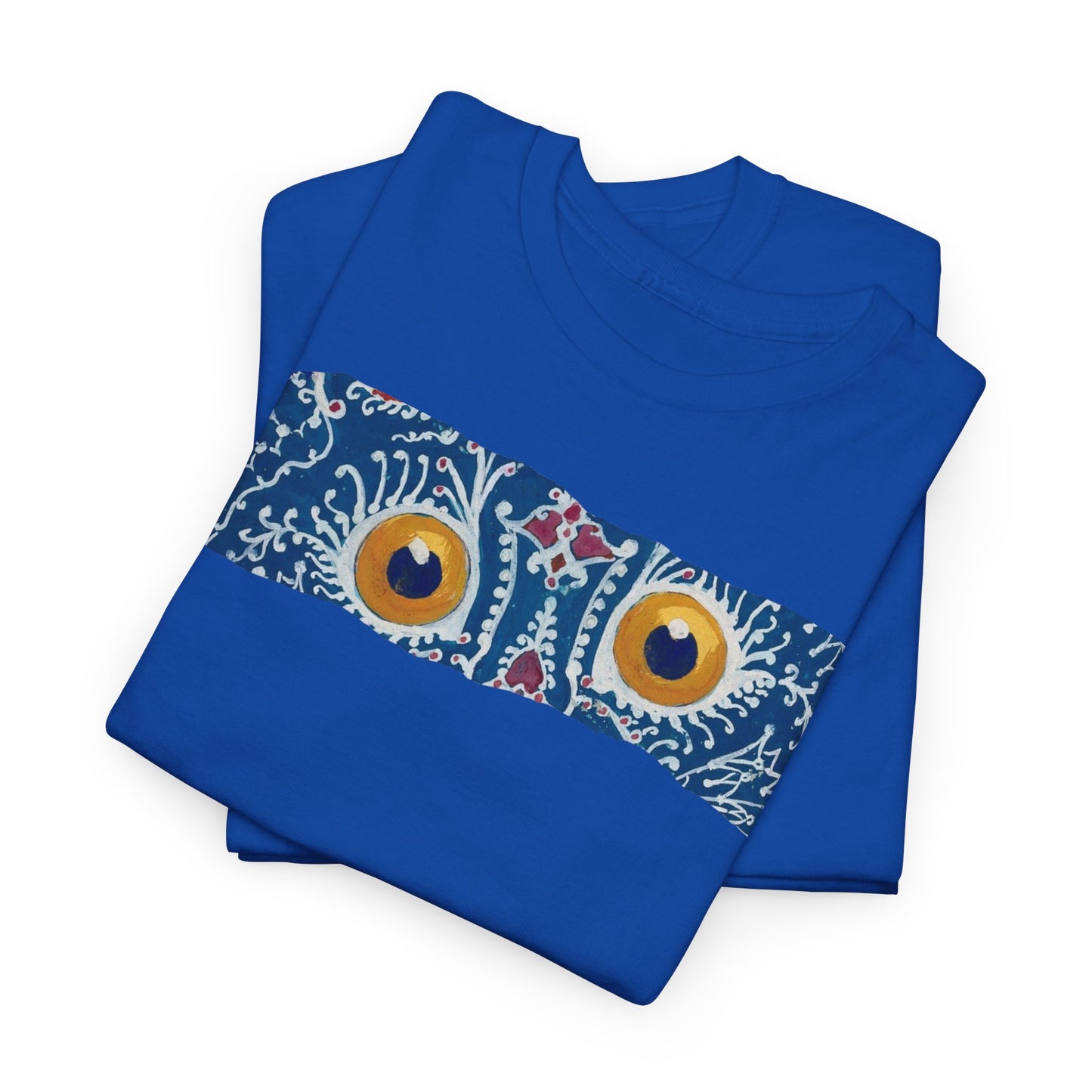 Artistic Cat Eyes Unisex Heavy Cotton Tee - Unique Design for Pet Lovers