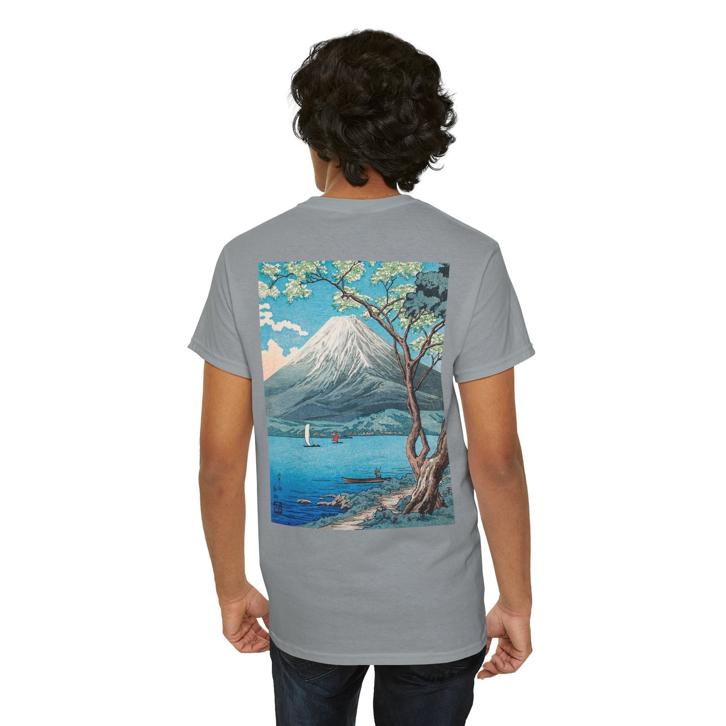 Scenic Landscape Unisex Heavy Cotton Tee with Balloon Design