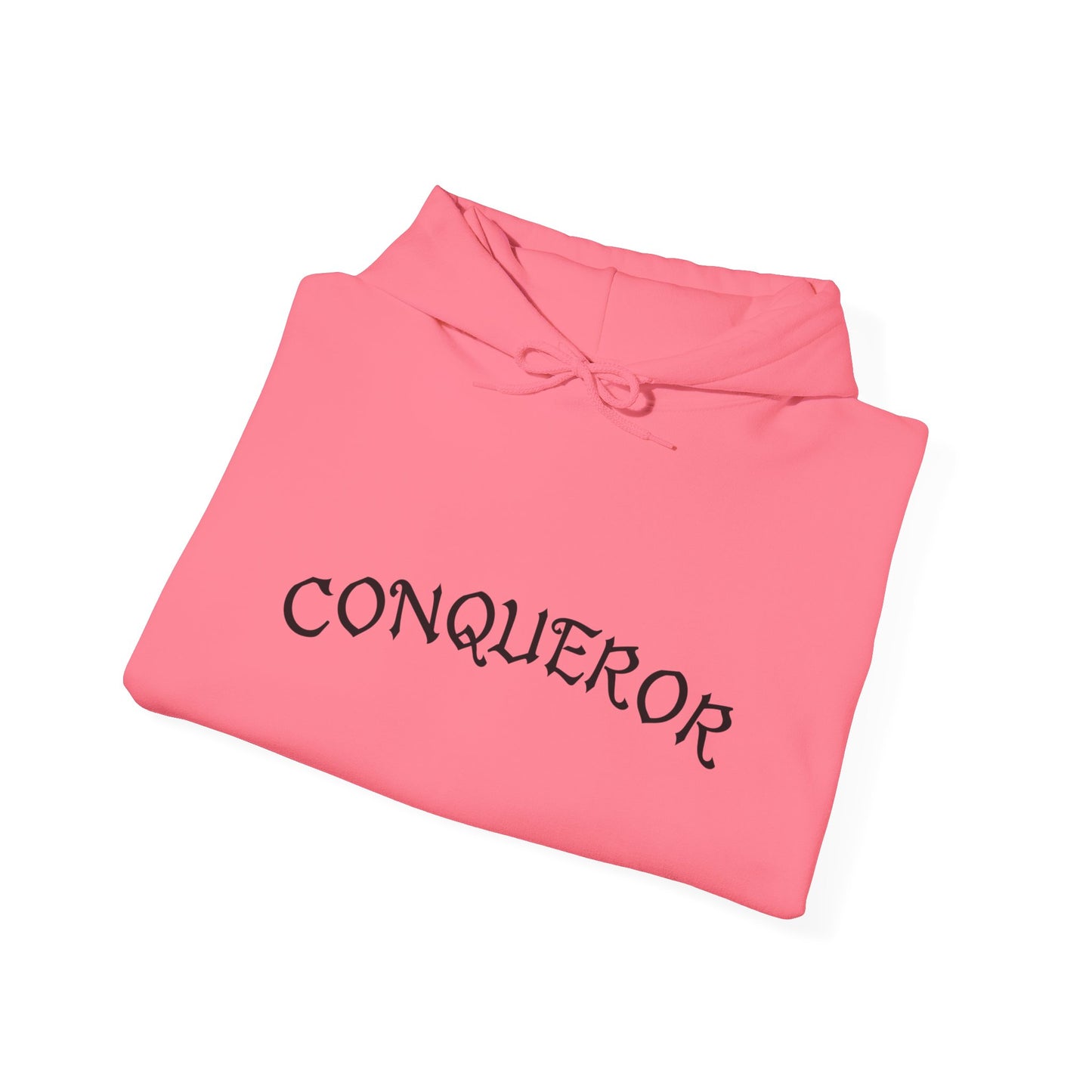 Conqueror Unisex Hoodie - Heavy Blend Sweatshirt with Bold Red Print