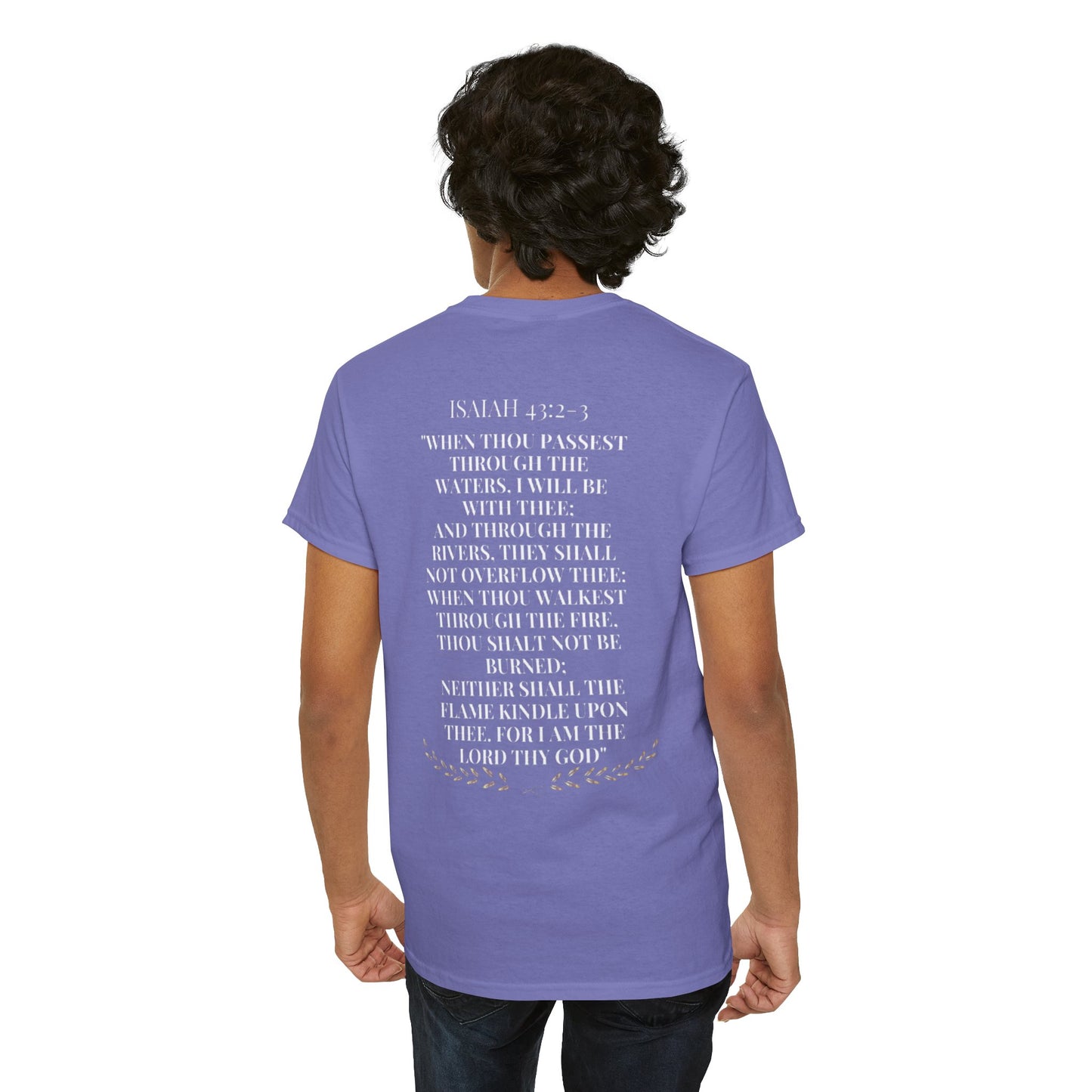 Inspirational Unisex Heavy Cotton Tee - Biblical Quote & Artistic Design