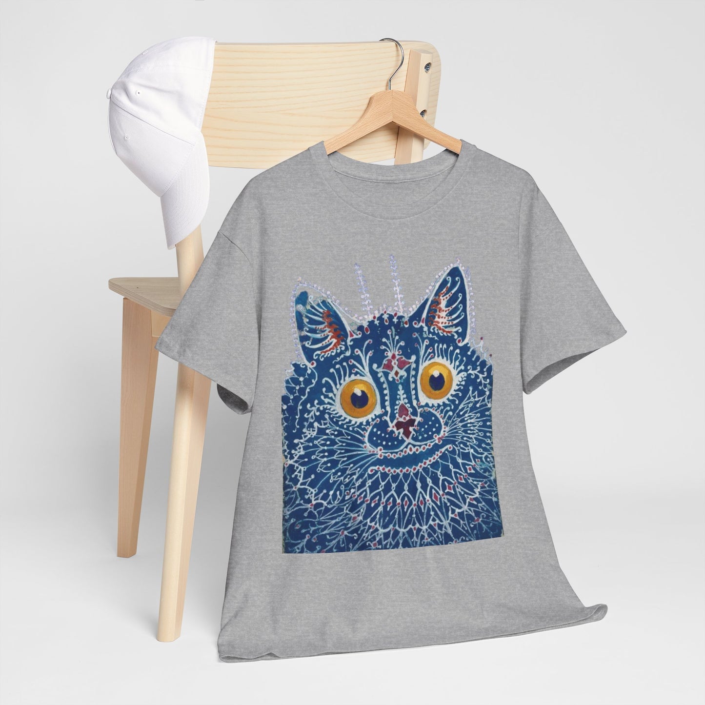 Whimsical Cat & Lion Unisex Heavy Cotton Tee - Fun Animal Design for Pet Lovers