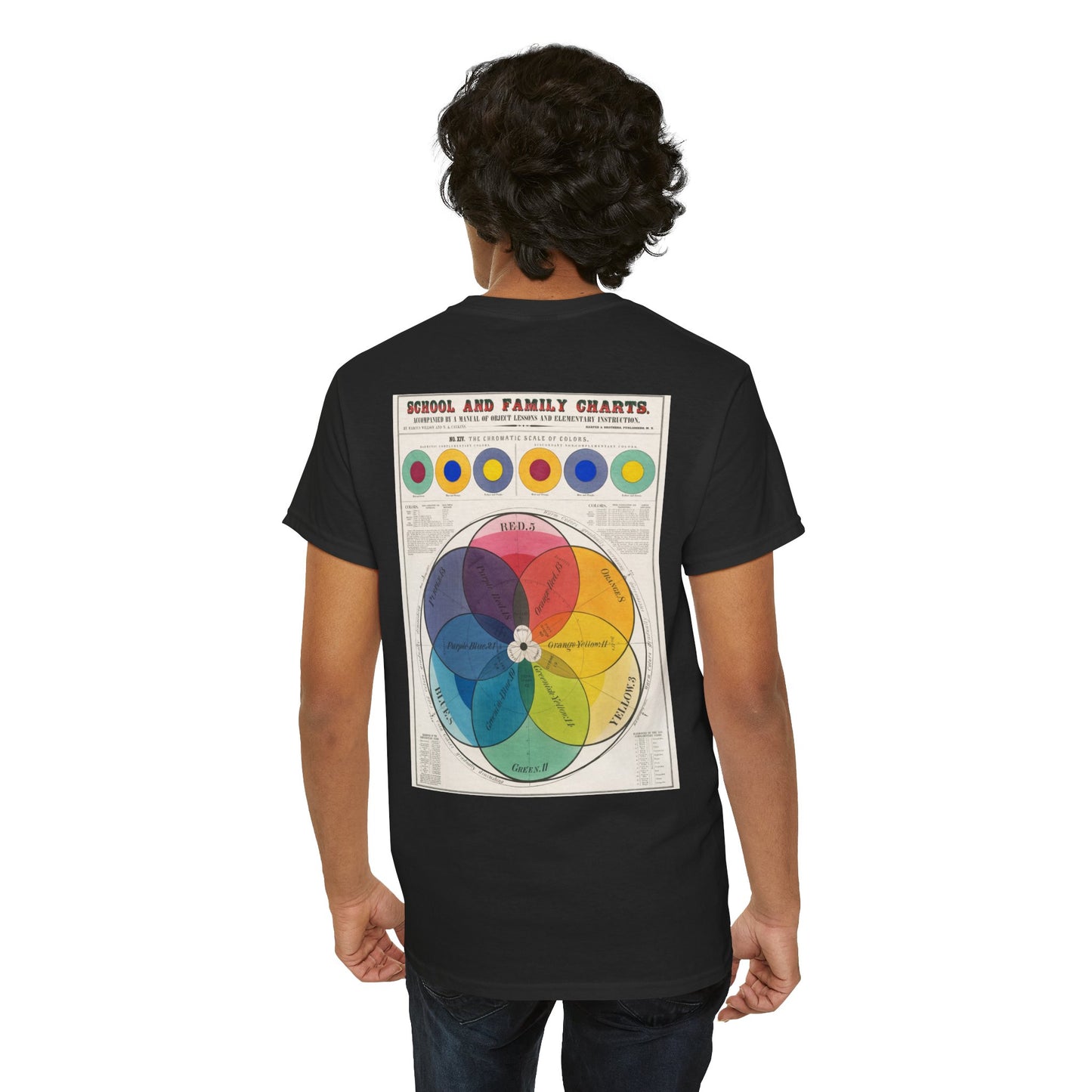 Unisex Heavy Cotton Tee - School and Family Chart Design, Colorful Educational Graphic Tee