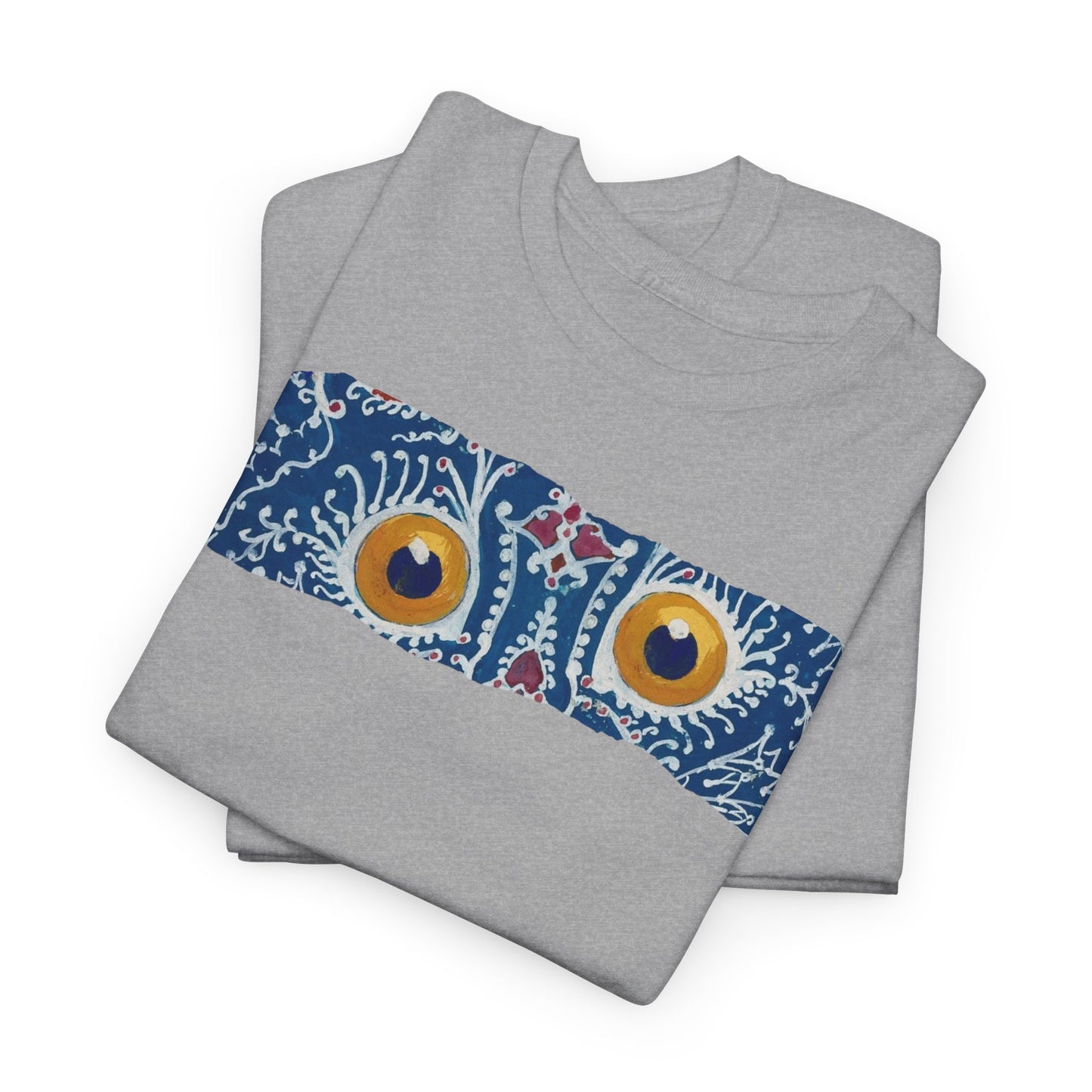 Artistic Cat Eyes Unisex Heavy Cotton Tee - Unique Design for Pet Lovers