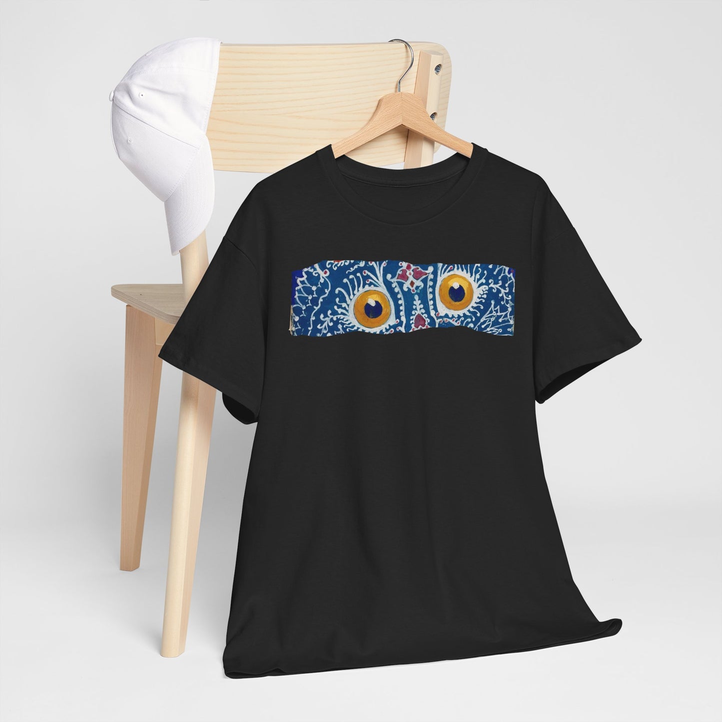 Artistic Cat Eyes Unisex Heavy Cotton Tee - Unique Design for Pet Lovers