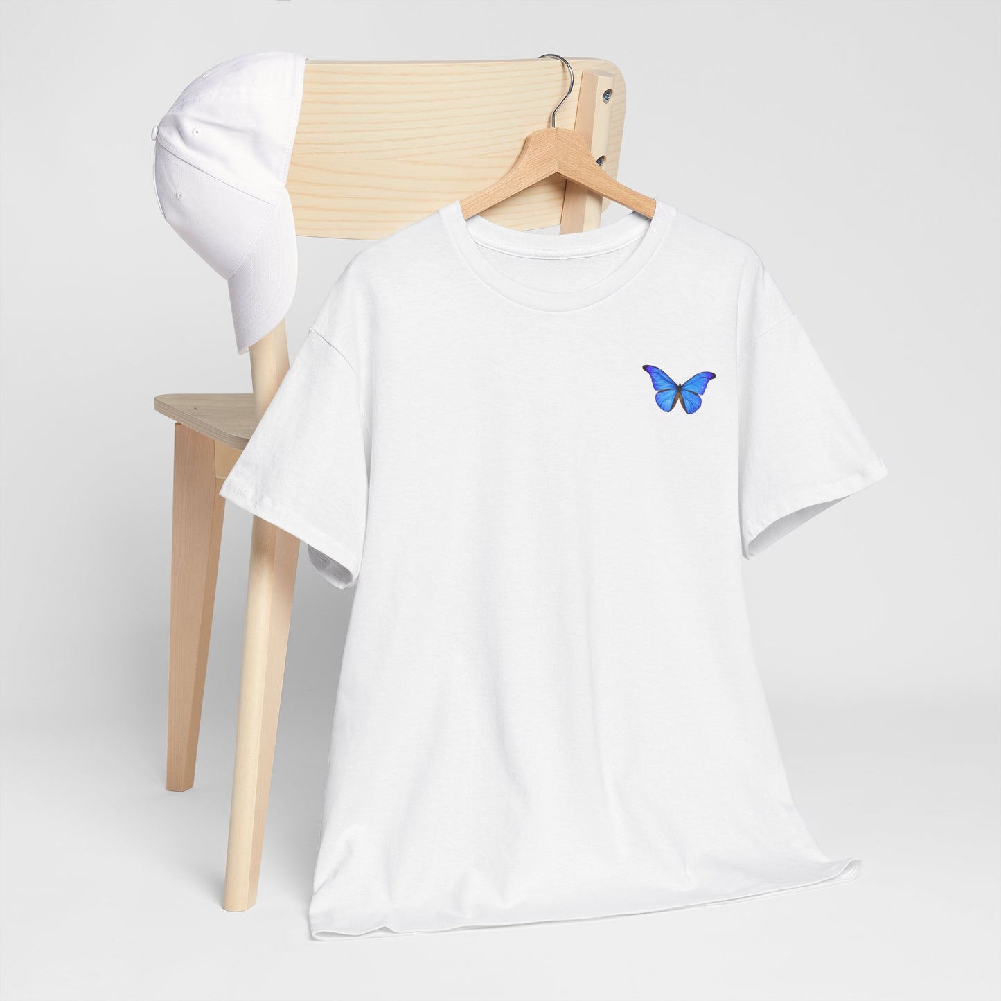 Butterfly & Floral Unisex Heavy Cotton Tee - Nature-Inspired Casual Wear