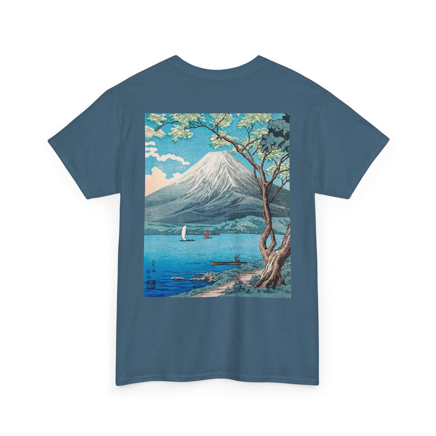 Scenic Landscape Unisex Heavy Cotton Tee with Balloon Design