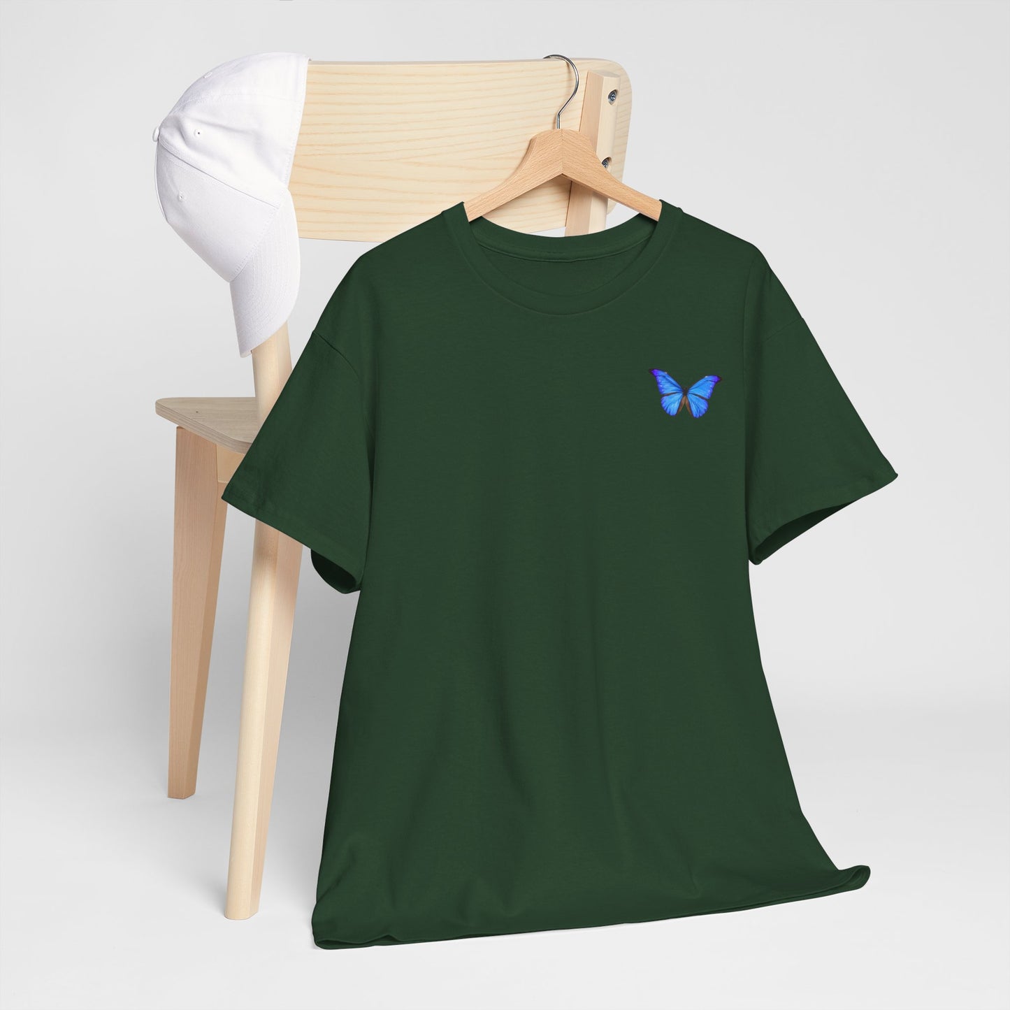 Butterfly and Tulip Graphic Unisex Heavy Cotton Tee - Nature Inspired Fashion