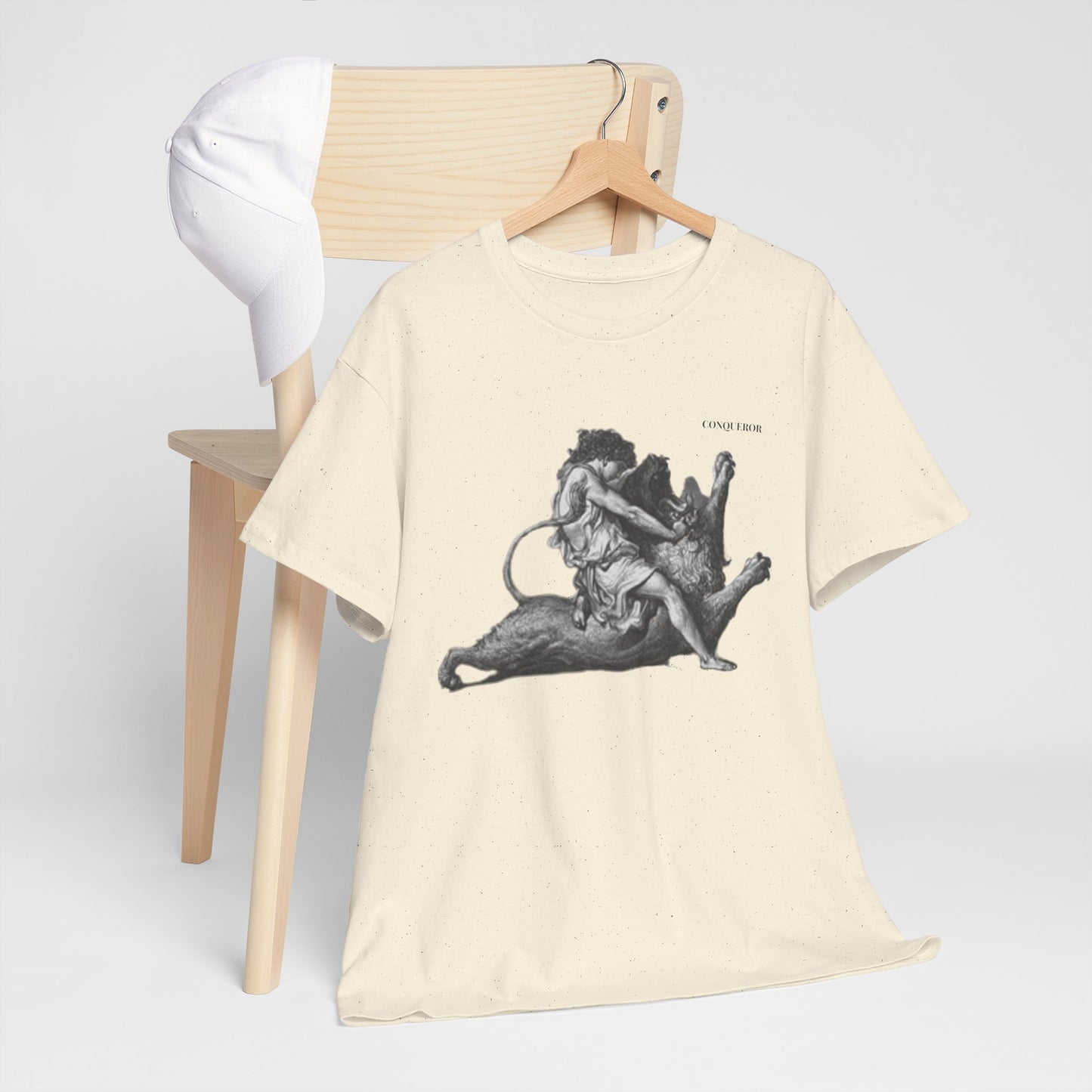 Unisex Heavy Cotton Tee - Inspirational Quote & Artistic Lion Design