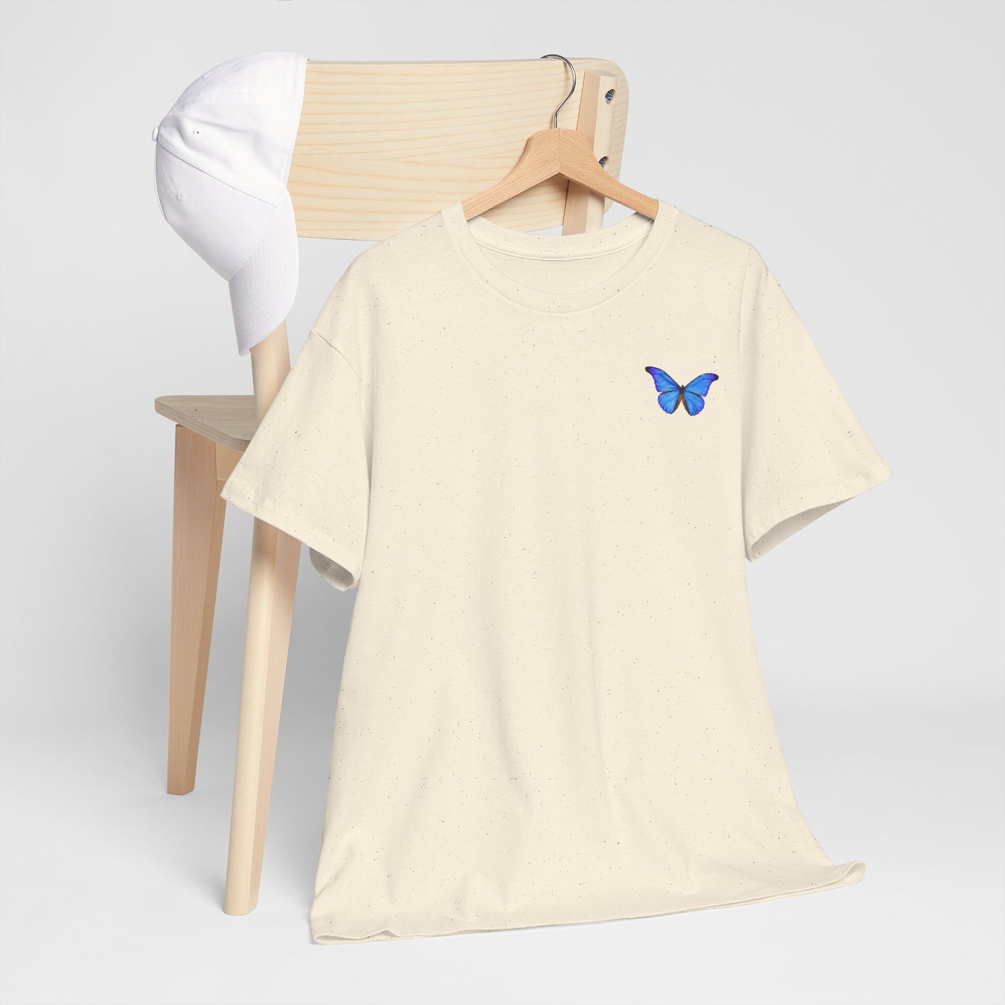 Butterfly and Tulip Graphic Unisex Heavy Cotton Tee - Nature Inspired Fashion