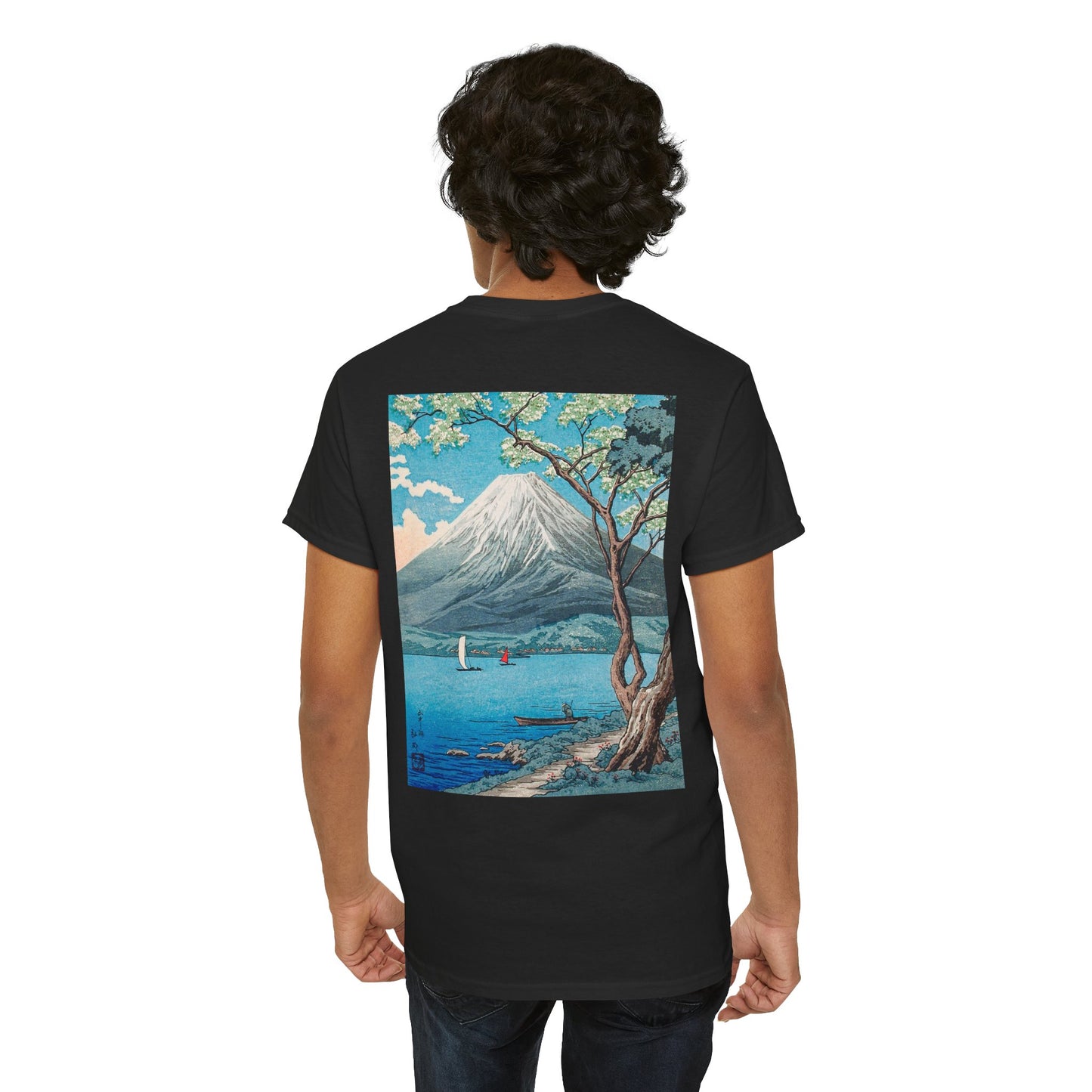 Scenic Landscape Unisex Heavy Cotton Tee with Balloon Design