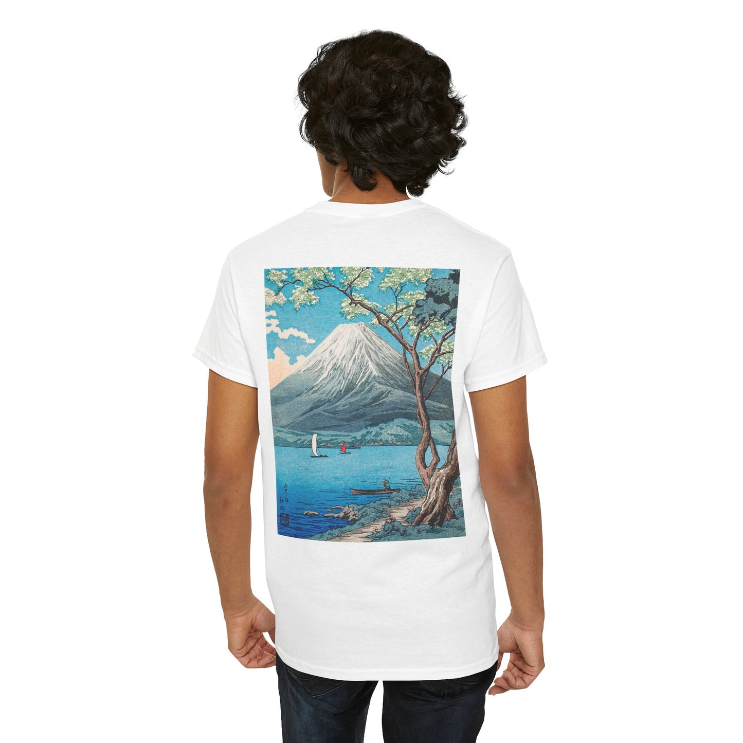 Scenic Landscape Unisex Heavy Cotton Tee with Balloon Design