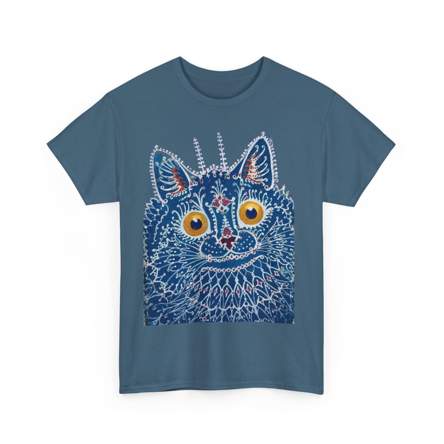 Whimsical Cat & Lion Unisex Heavy Cotton Tee - Fun Animal Design for Pet Lovers