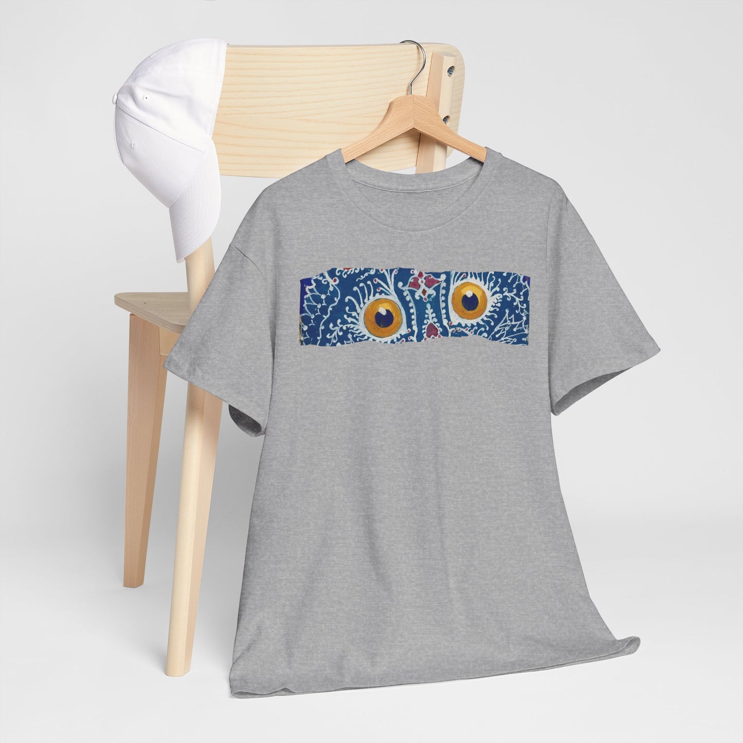 Artistic Cat Eyes Unisex Heavy Cotton Tee - Unique Design for Pet Lovers