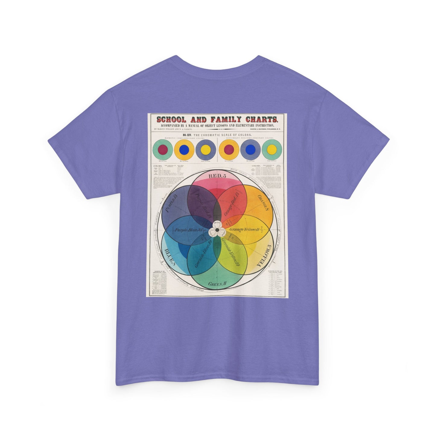 Unisex Heavy Cotton Tee - School and Family Chart Design, Colorful Educational Graphic Tee