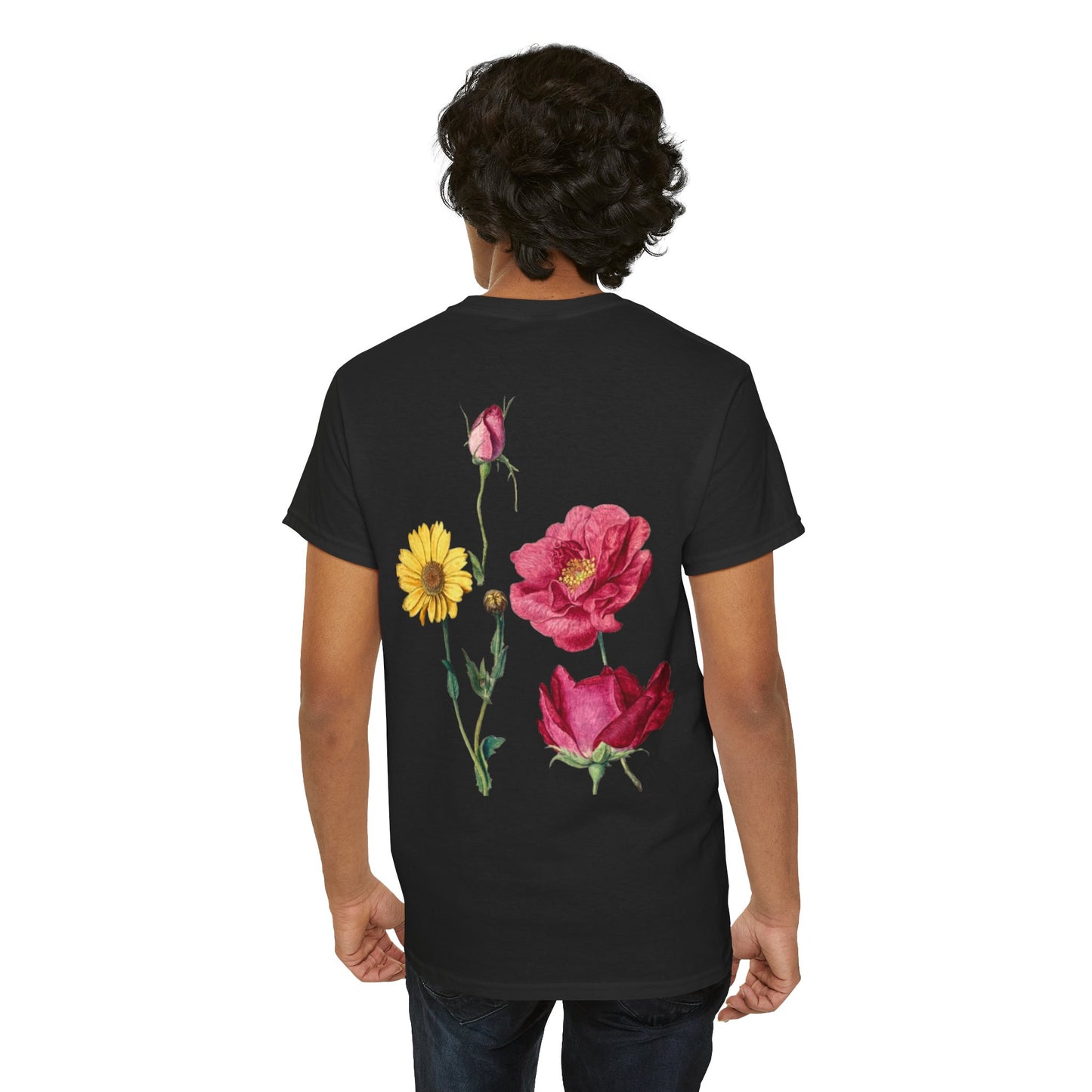 Butterfly & Floral Unisex Heavy Cotton Tee - Nature-Inspired Casual Wear