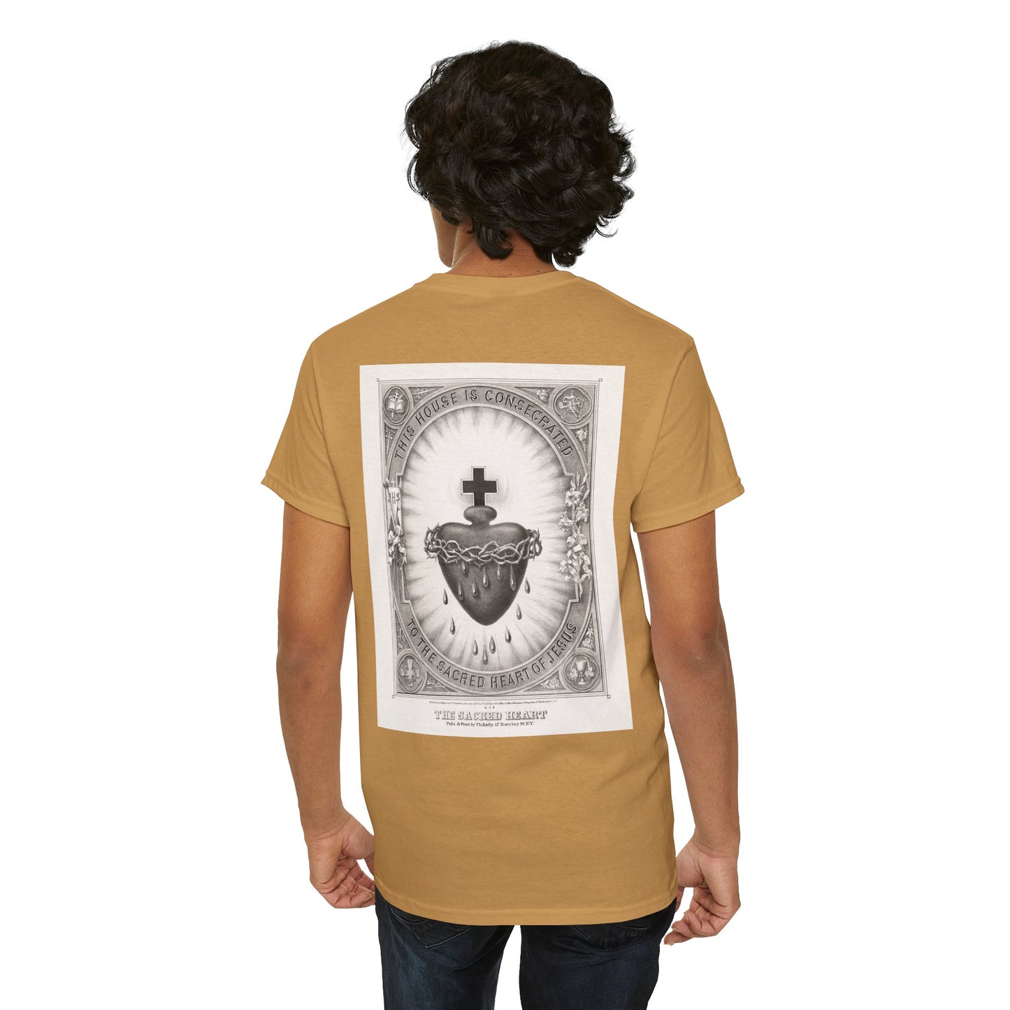 Sacred Heart Unisex Heavy Cotton Tee - Vintage Inspired Graphic T-Shirt