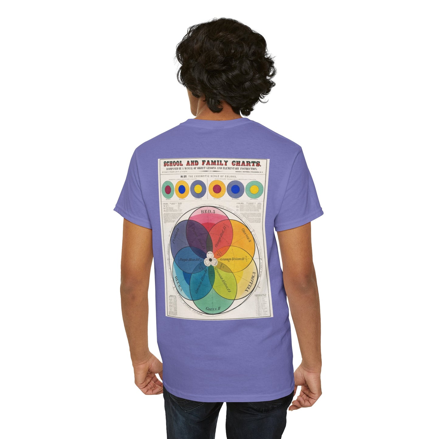 Unisex Heavy Cotton Tee - School and Family Chart Design, Colorful Educational Graphic Tee