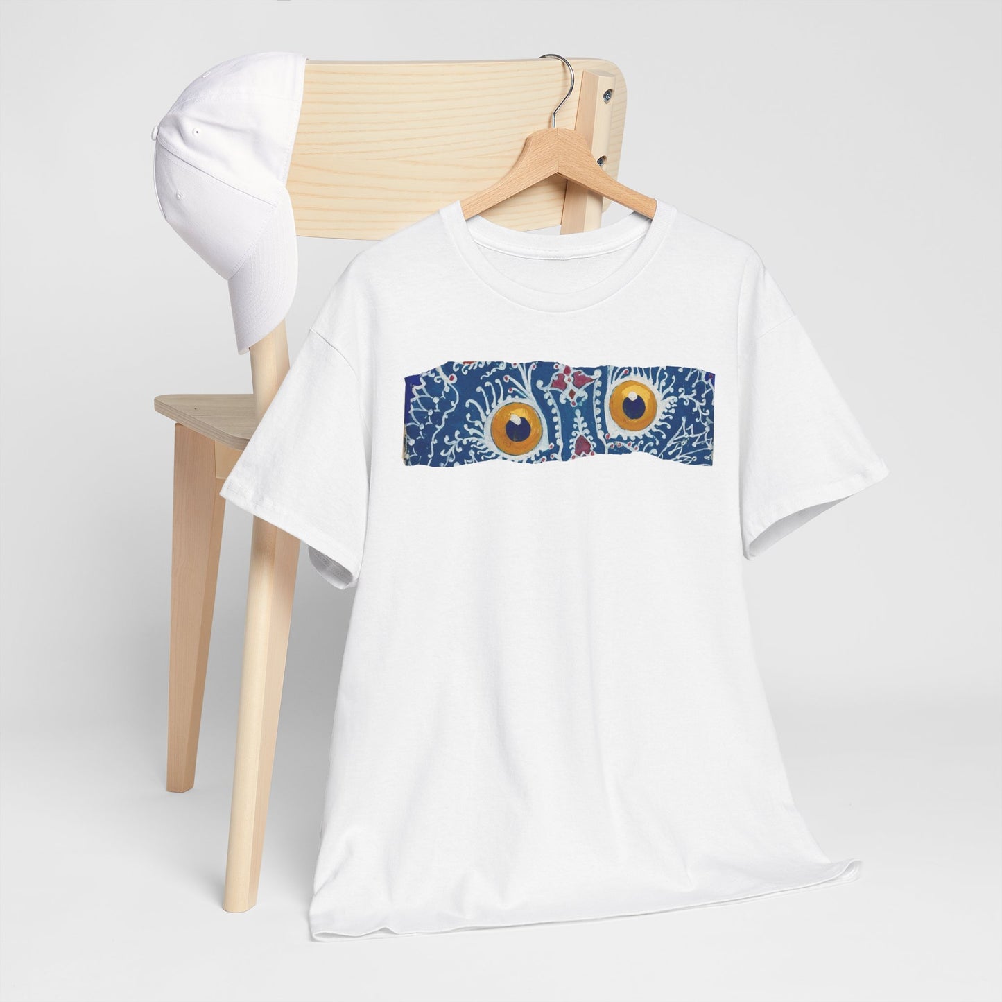 Artistic Cat Eyes Unisex Heavy Cotton Tee - Unique Design for Pet Lovers