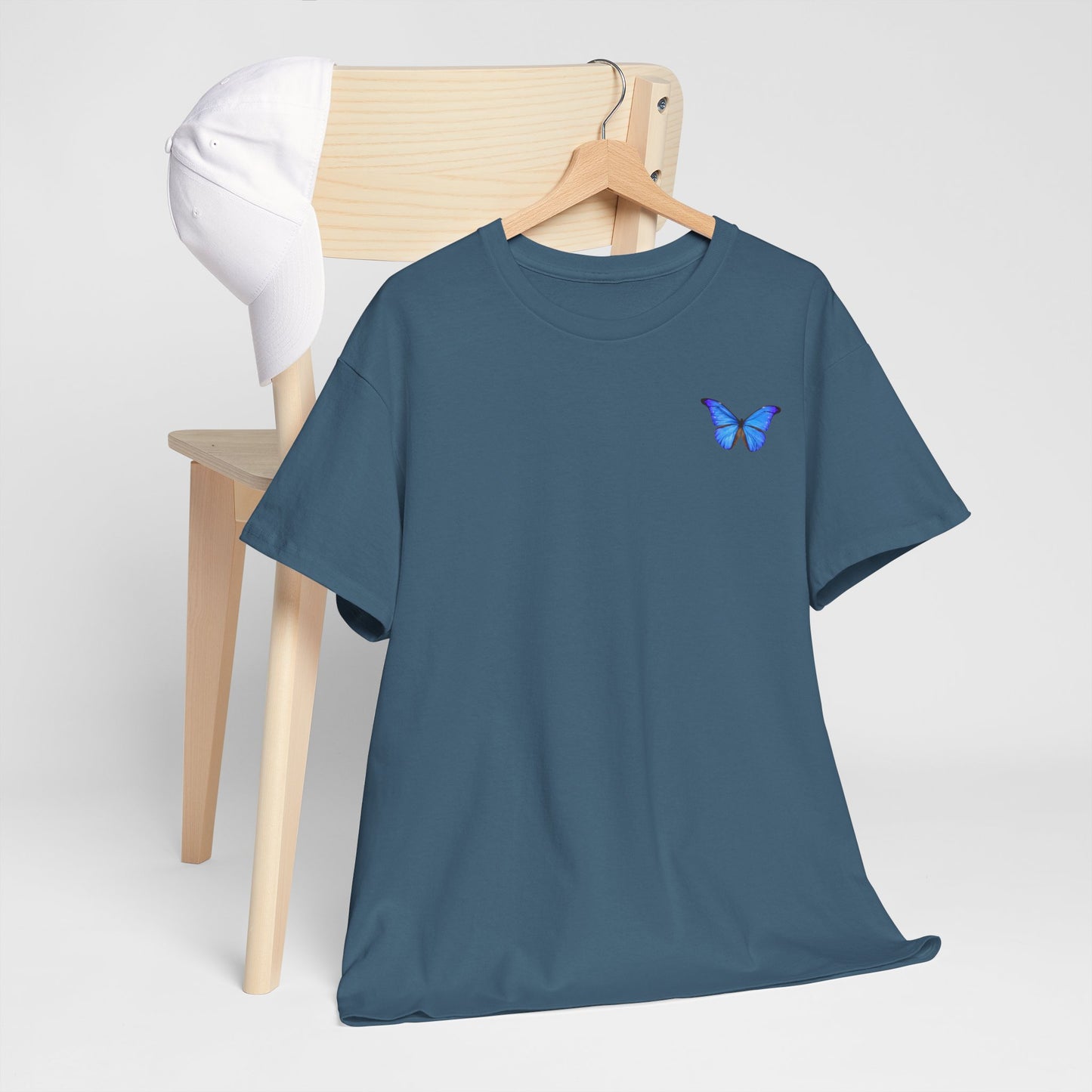 Butterfly and Tulip Graphic Unisex Heavy Cotton Tee - Nature Inspired Fashion