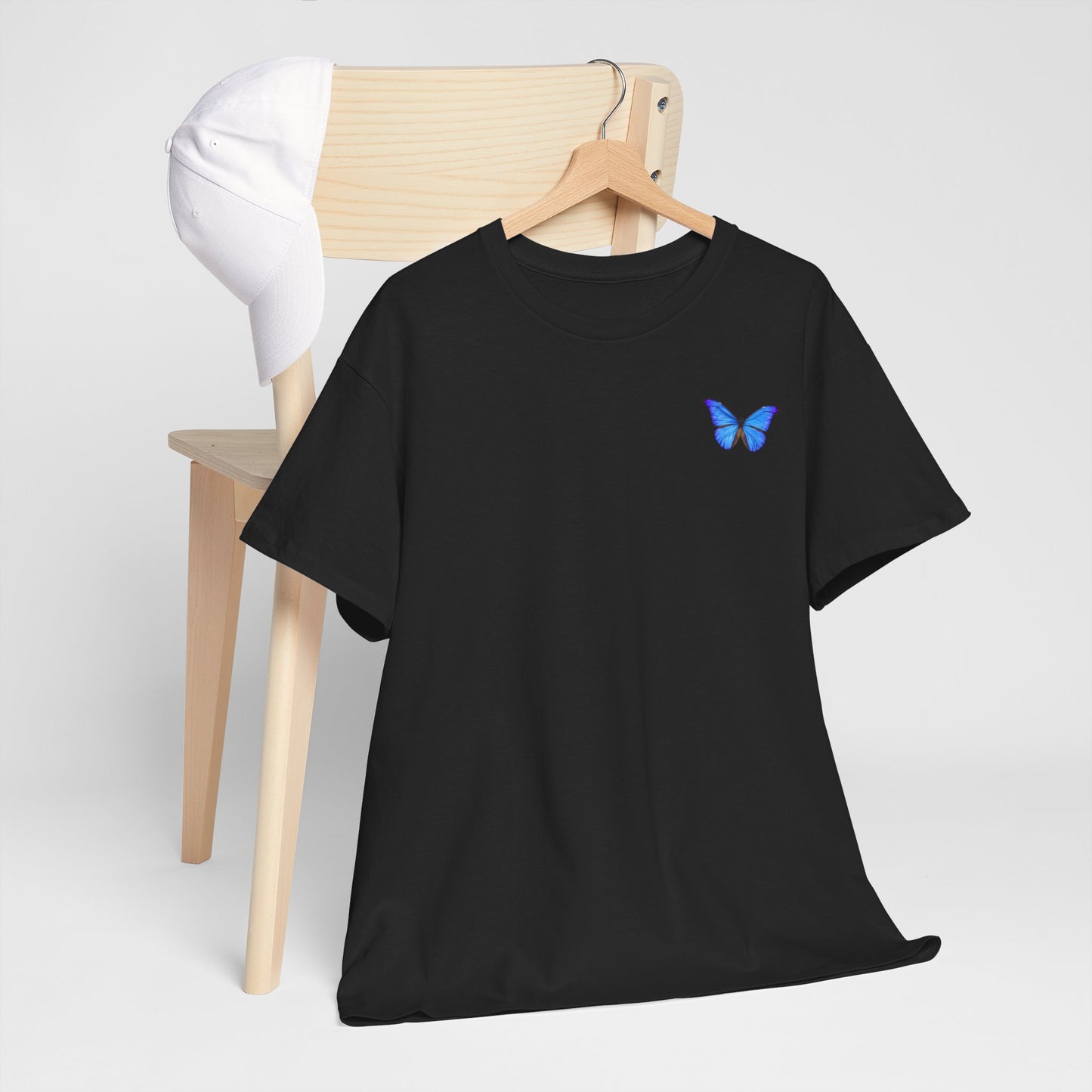 Butterfly and Tulip Graphic Unisex Heavy Cotton Tee - Nature Inspired Fashion