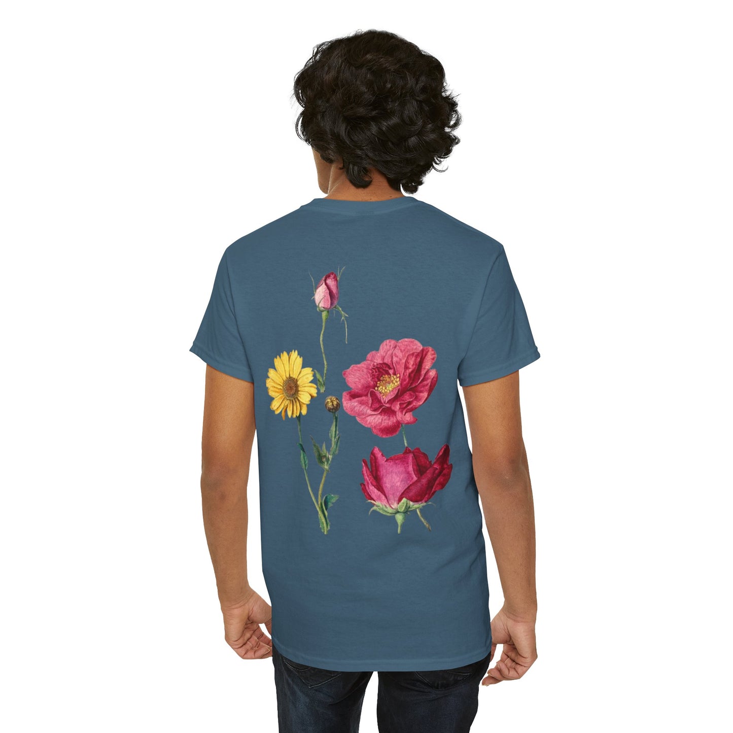 Butterfly & Floral Unisex Heavy Cotton Tee - Nature-Inspired Casual Wear