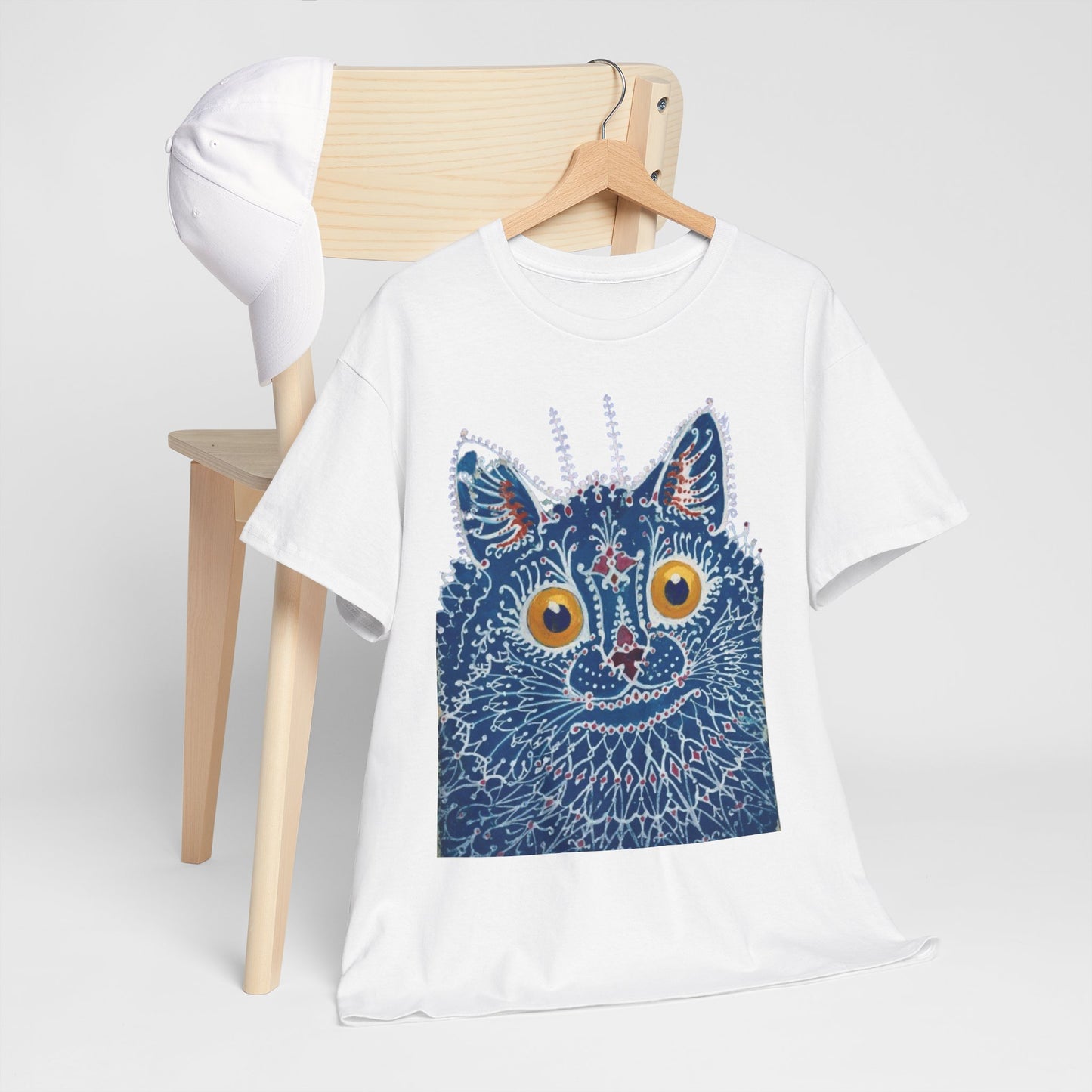 Whimsical Cat & Lion Unisex Heavy Cotton Tee - Fun Animal Design for Pet Lovers