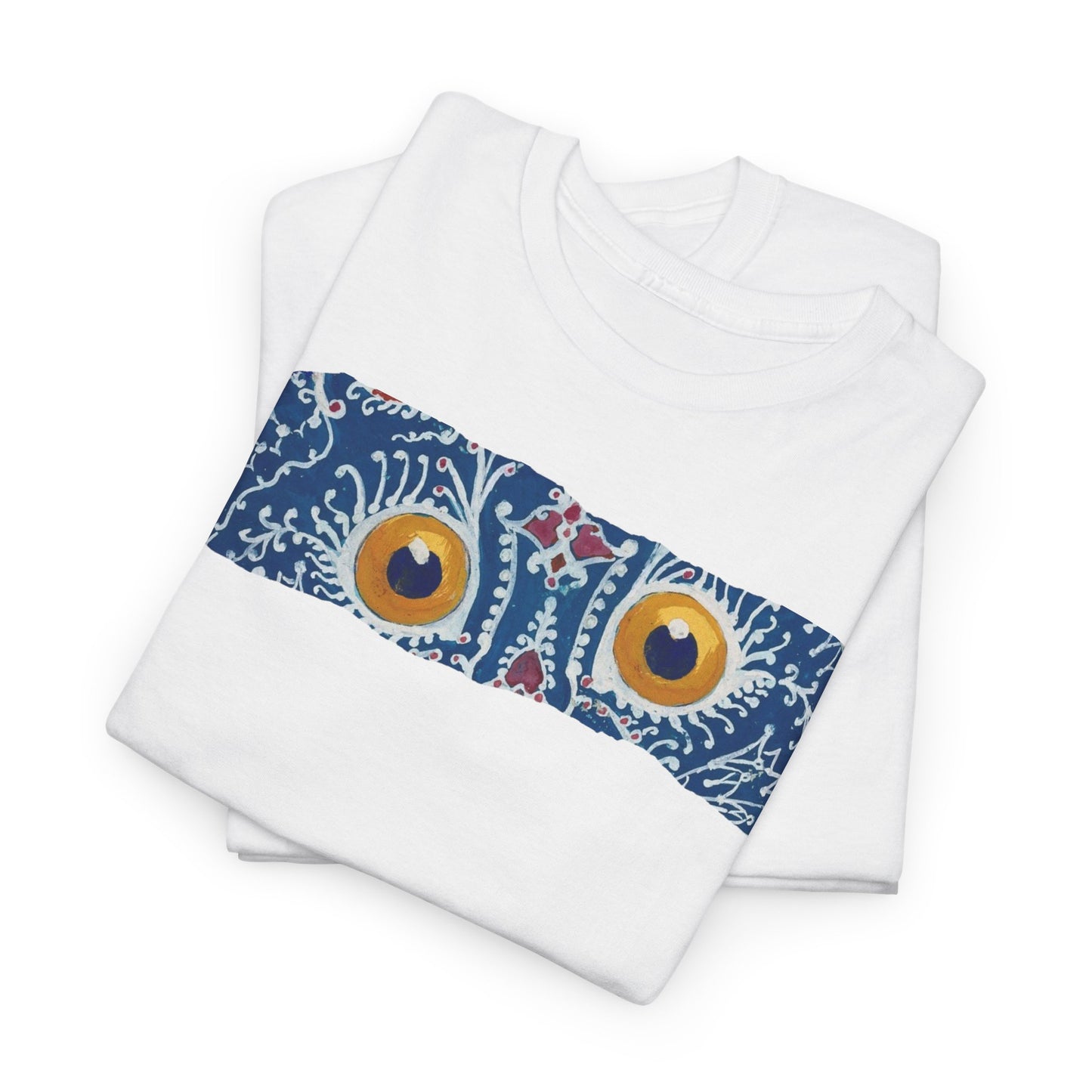 Artistic Cat Eyes Unisex Heavy Cotton Tee - Unique Design for Pet Lovers