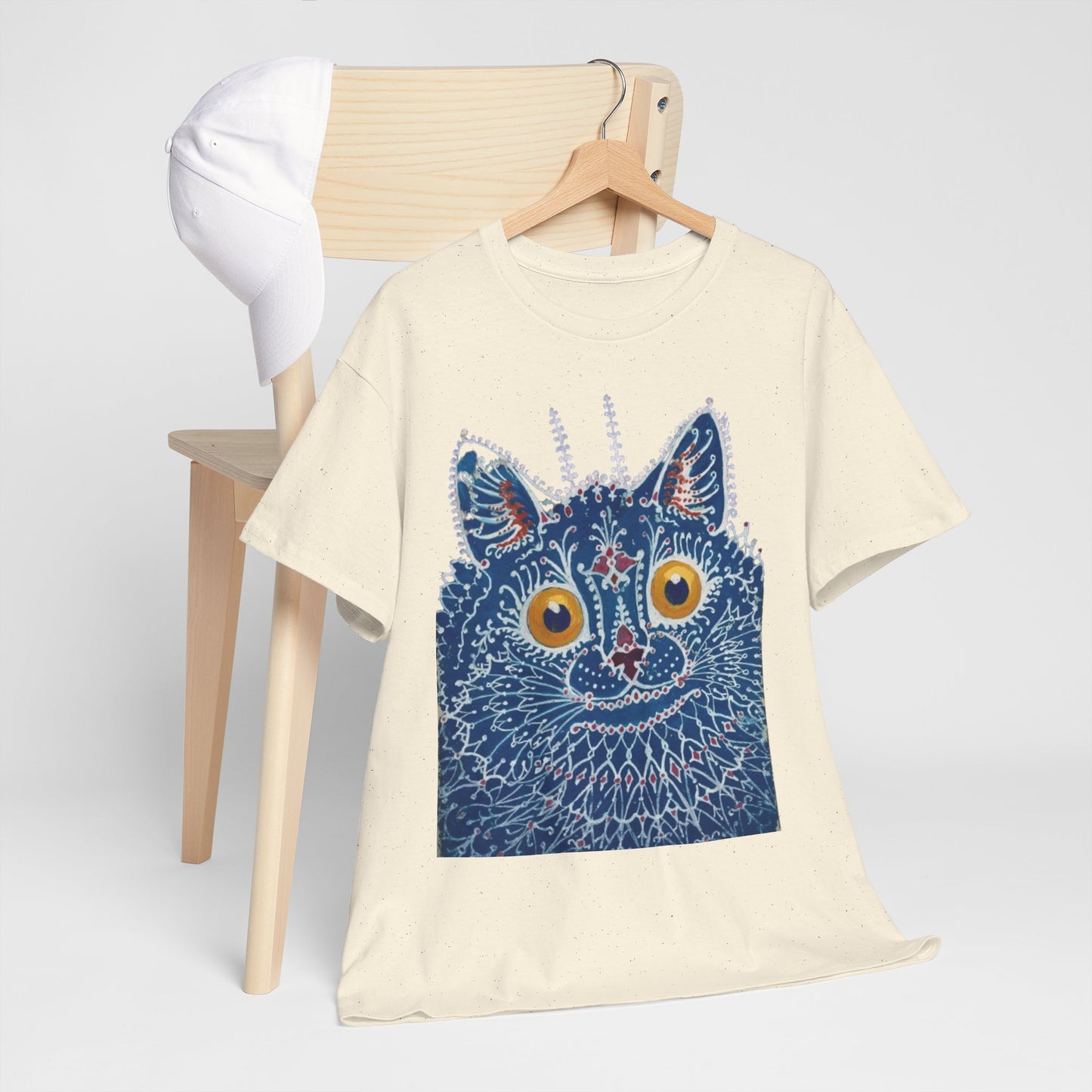 Whimsical Cat & Lion Unisex Heavy Cotton Tee - Fun Animal Design for Pet Lovers