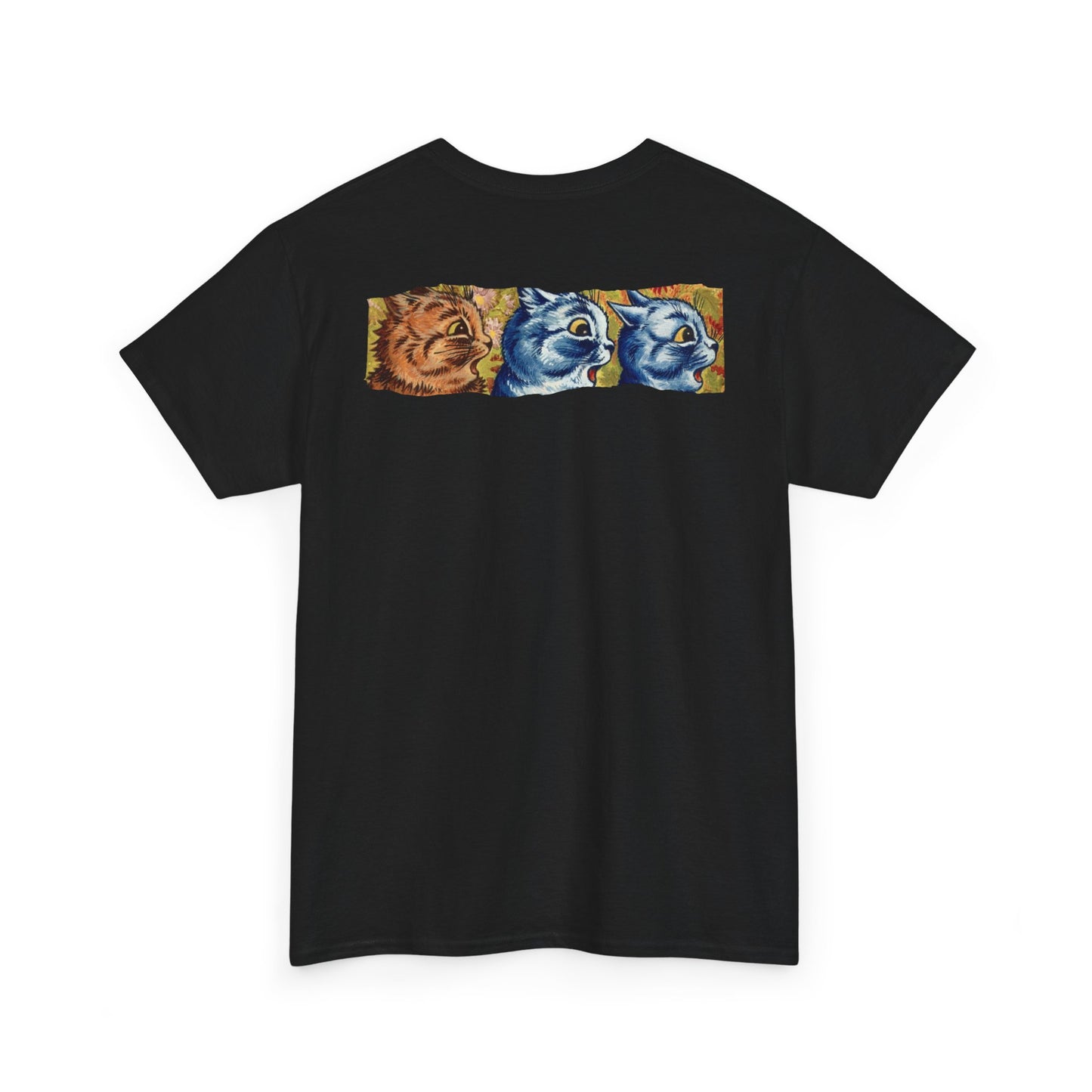 Whimsical Cat & Lion Unisex Heavy Cotton Tee - Fun Animal Design for Pet Lovers