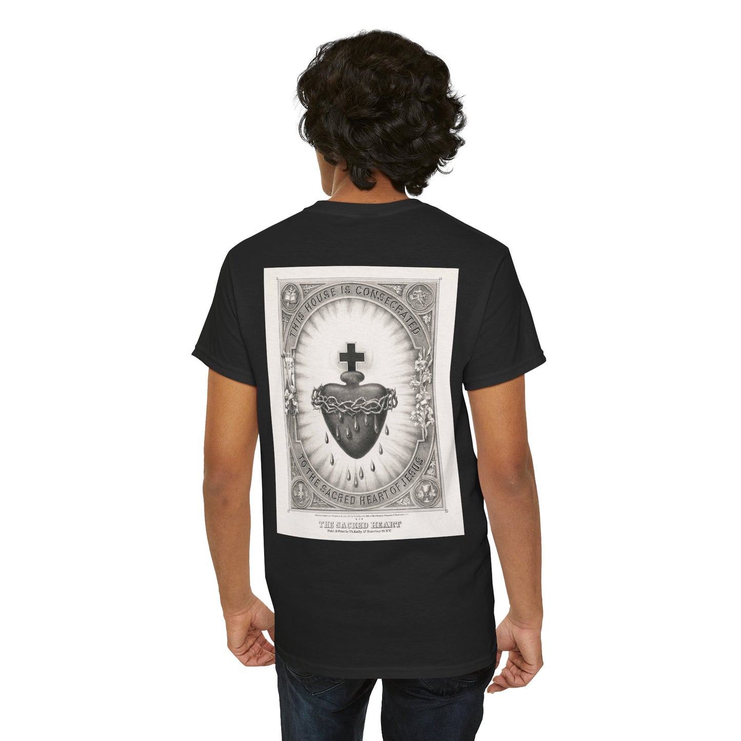 Sacred Heart Unisex Heavy Cotton Tee - Vintage Inspired Graphic T-Shirt