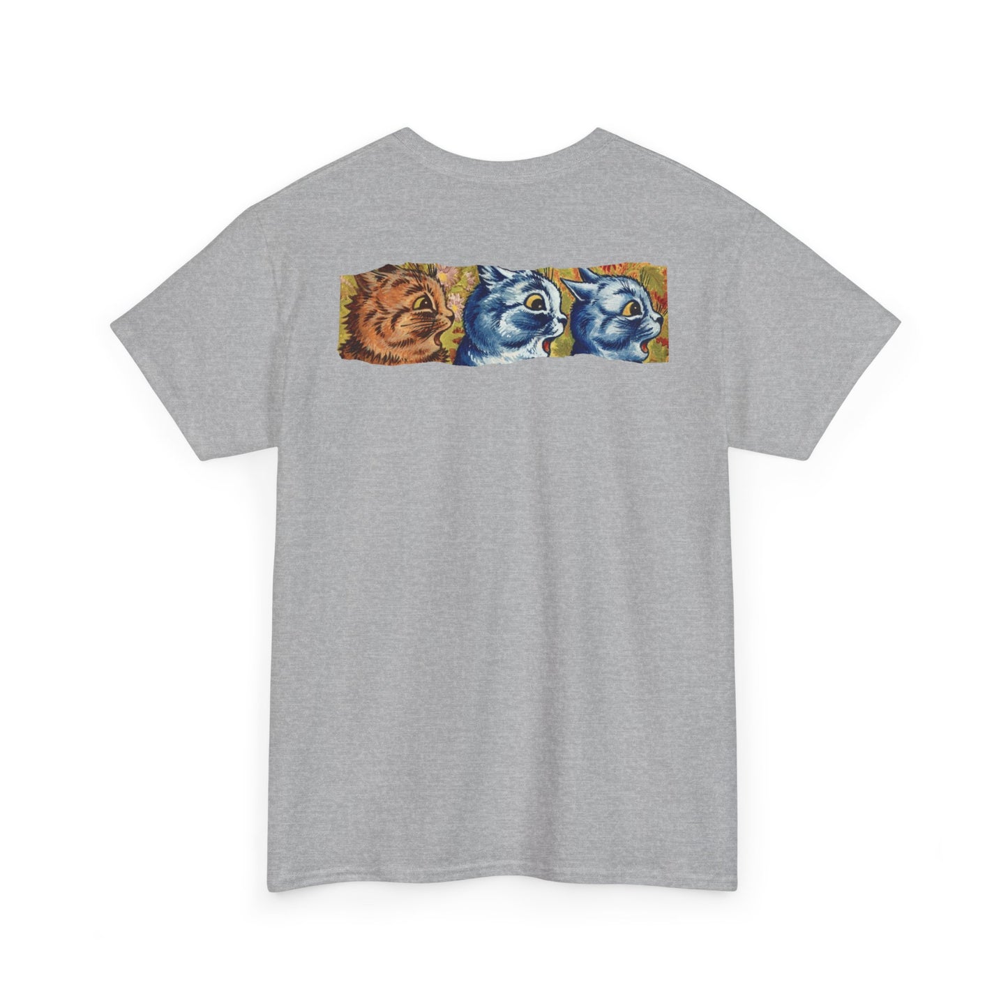 Whimsical Cat & Lion Unisex Heavy Cotton Tee - Fun Animal Design for Pet Lovers