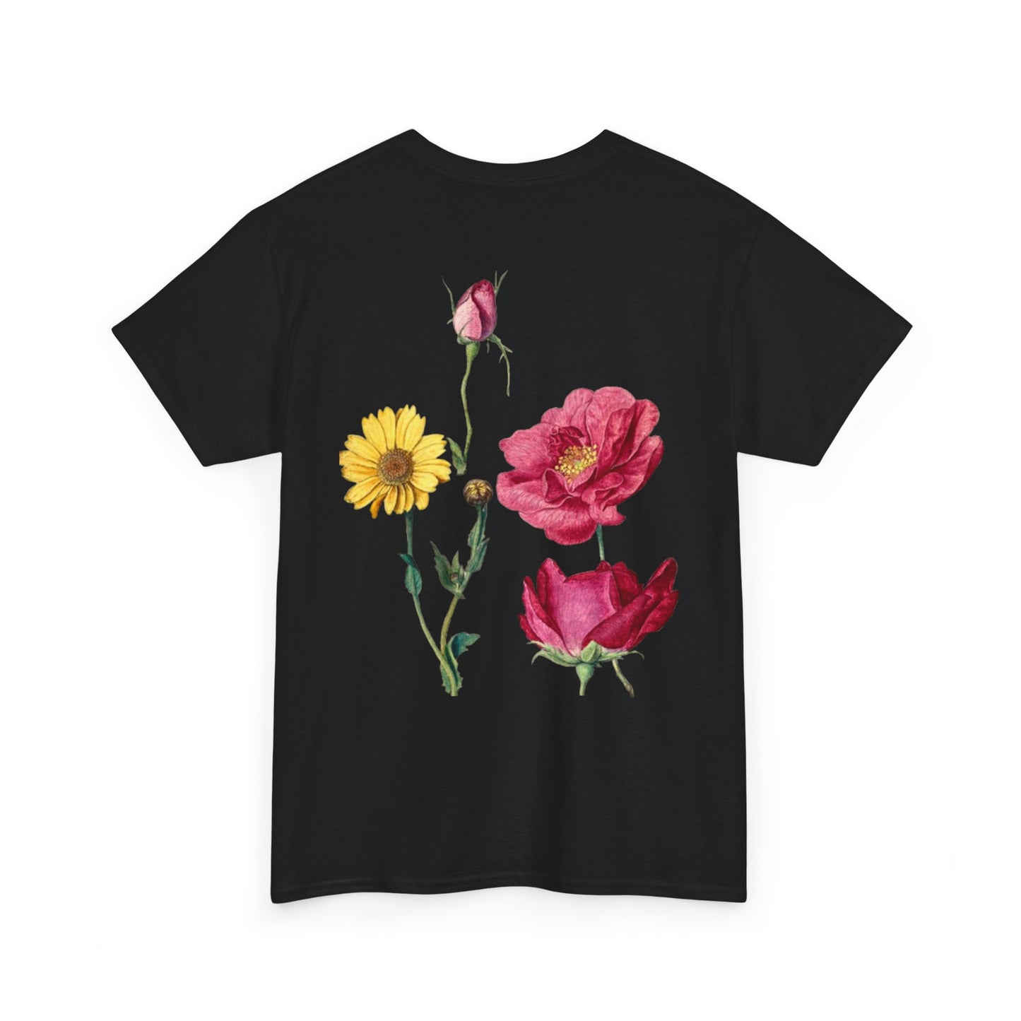 Butterfly & Floral Unisex Heavy Cotton Tee - Nature-Inspired Casual Wear