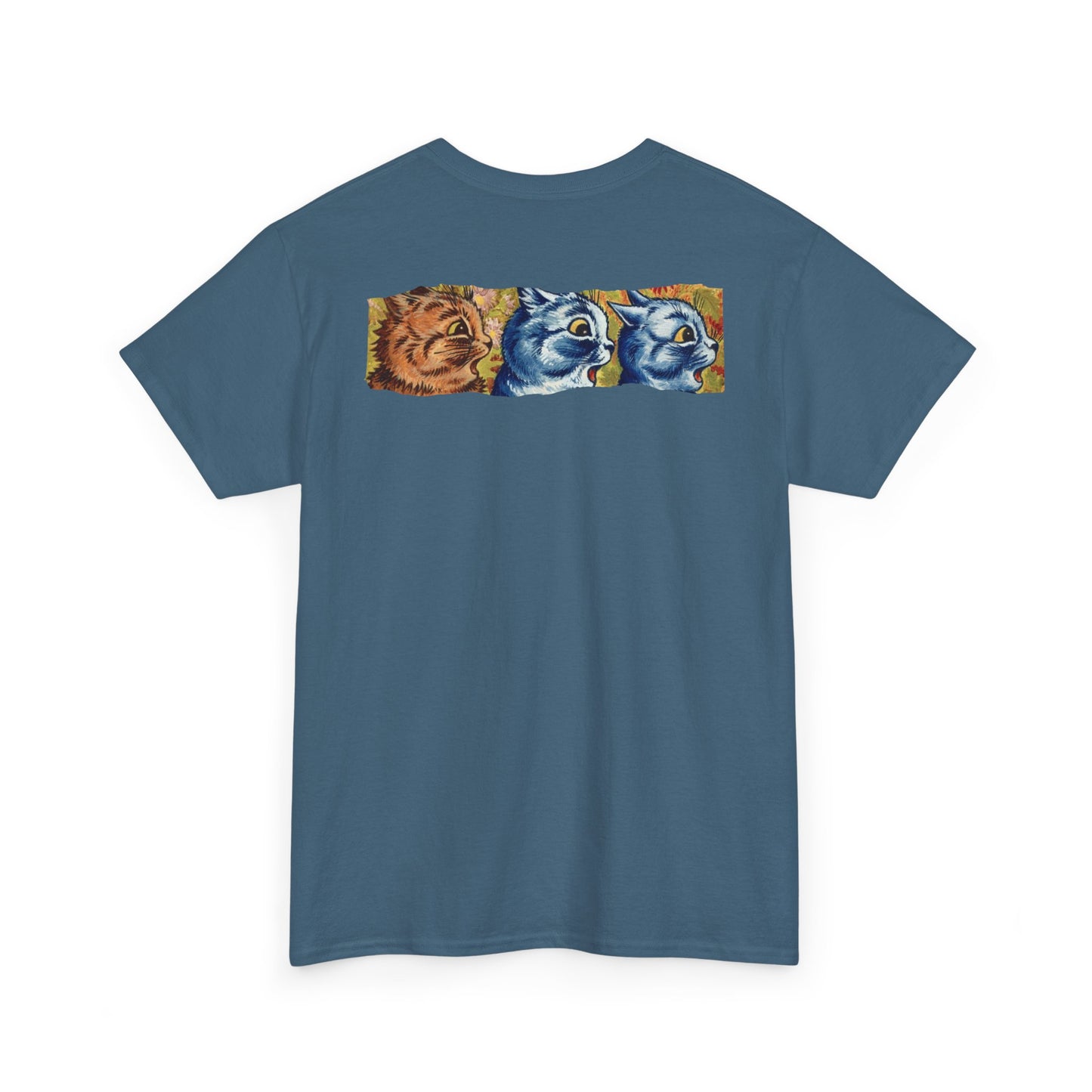 Whimsical Cat & Lion Unisex Heavy Cotton Tee - Fun Animal Design for Pet Lovers