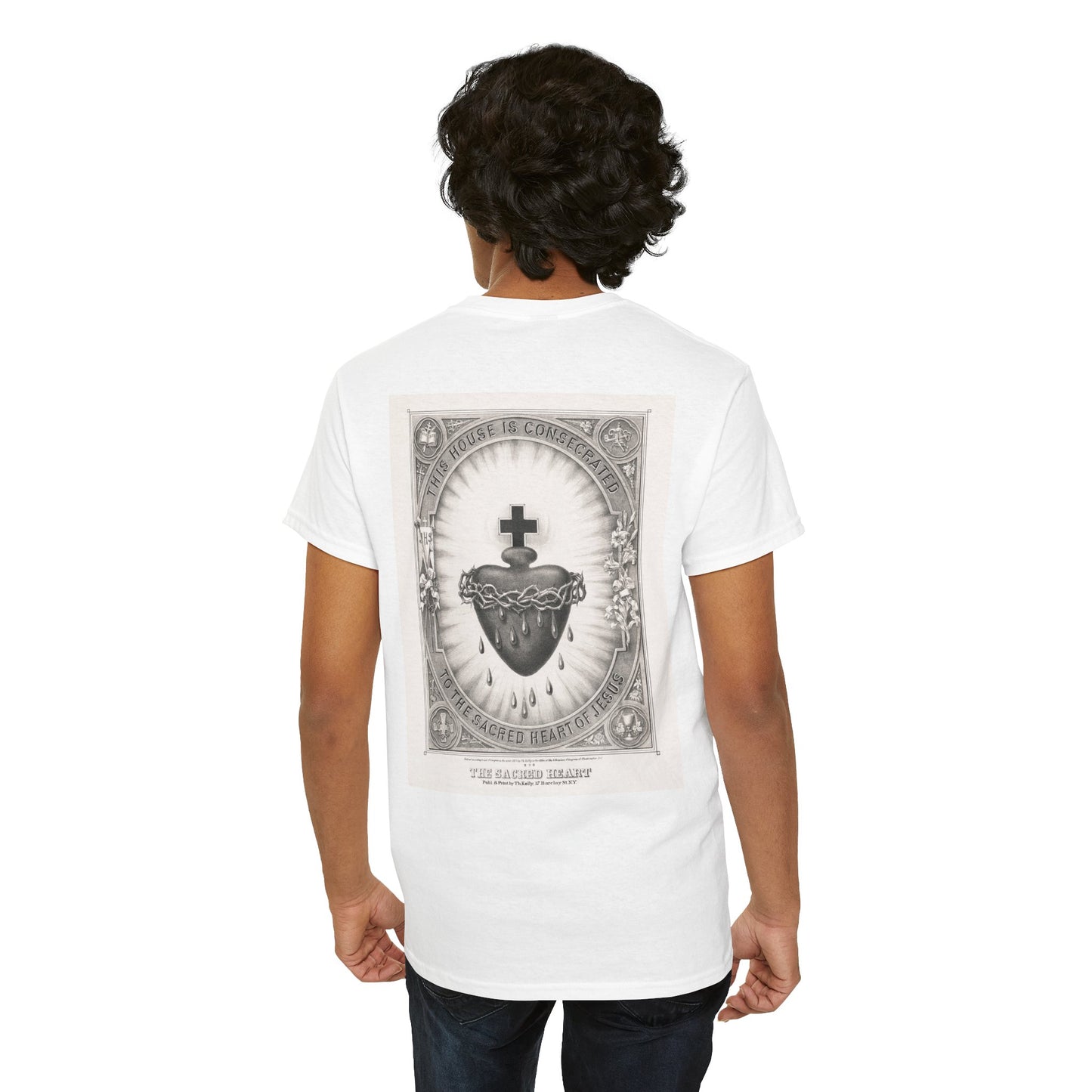 Sacred Heart Unisex Heavy Cotton Tee - Vintage Inspired Graphic T-Shirt