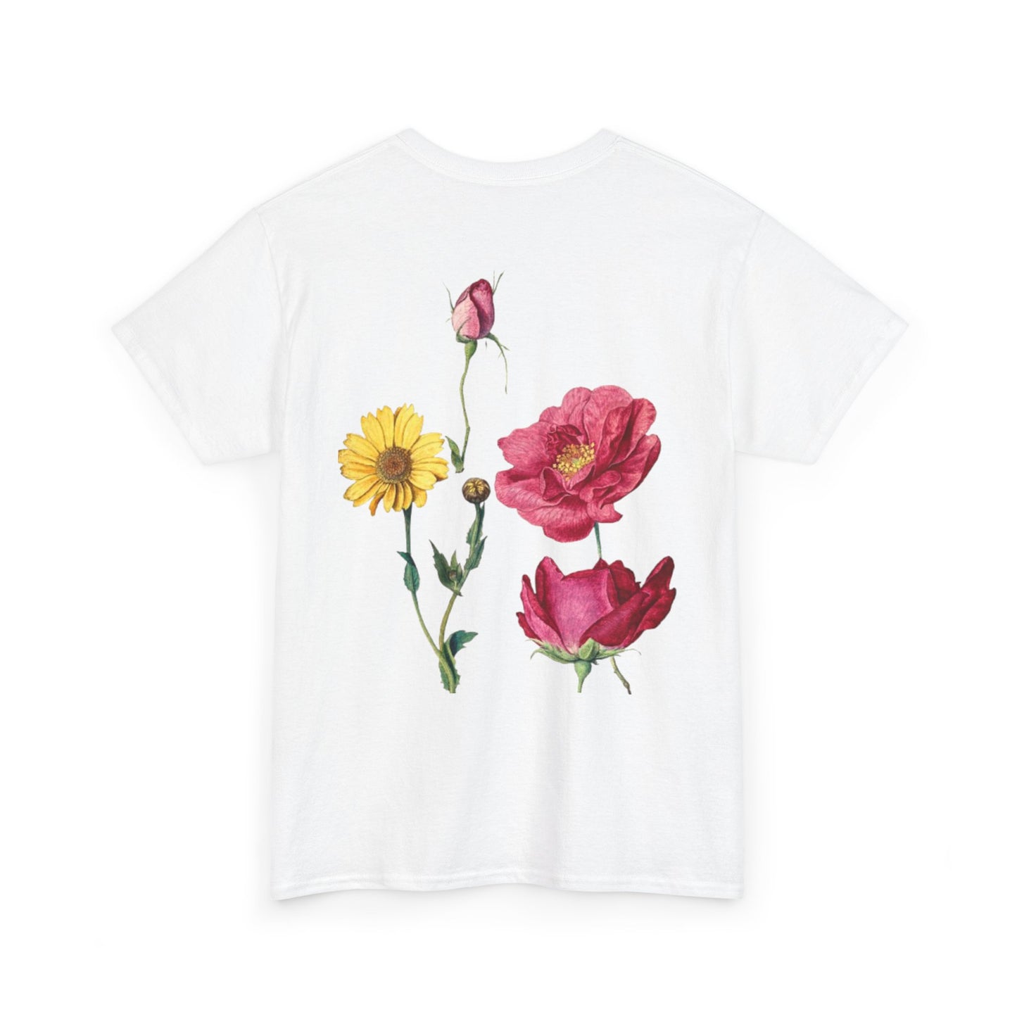 Butterfly & Floral Unisex Heavy Cotton Tee - Nature-Inspired Casual Wear