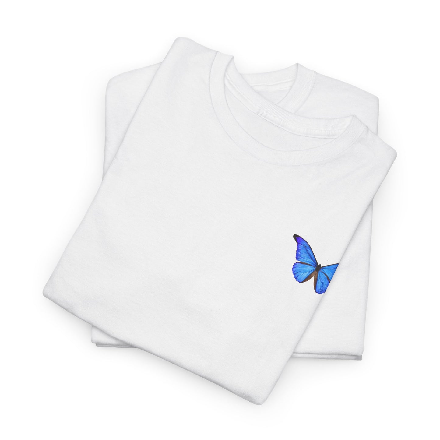 Butterfly and Tulip Graphic Unisex Heavy Cotton Tee - Nature Inspired Fashion