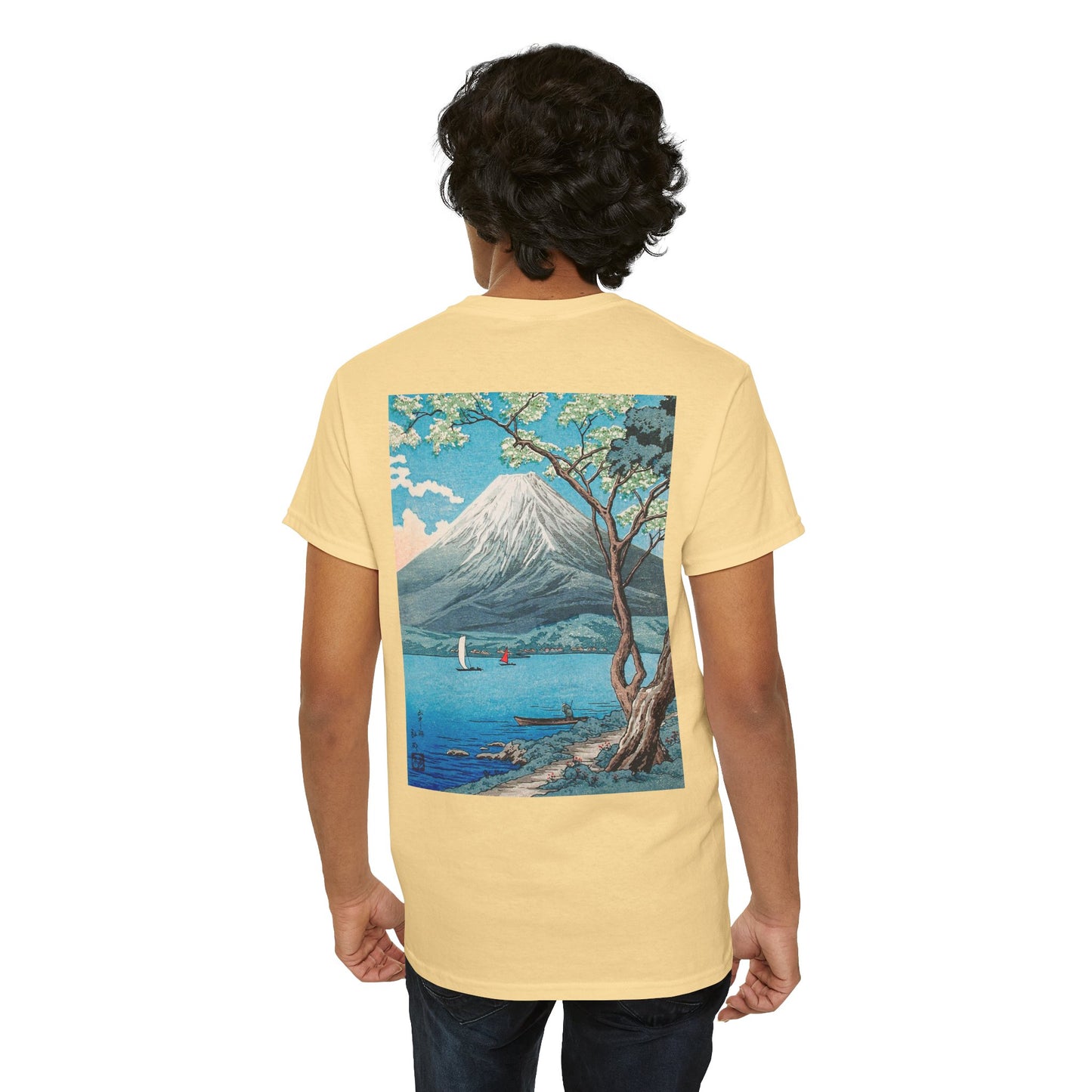 Scenic Landscape Unisex Heavy Cotton Tee with Balloon Design