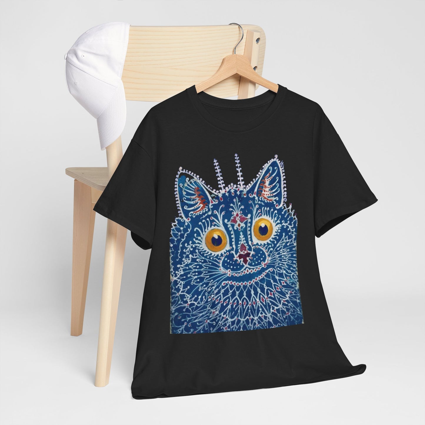 Whimsical Cat & Lion Unisex Heavy Cotton Tee - Fun Animal Design for Pet Lovers