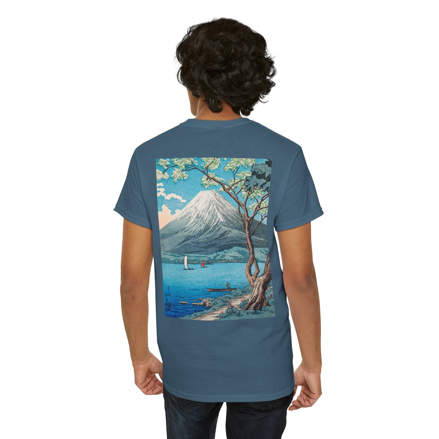 Scenic Landscape Unisex Heavy Cotton Tee with Balloon Design