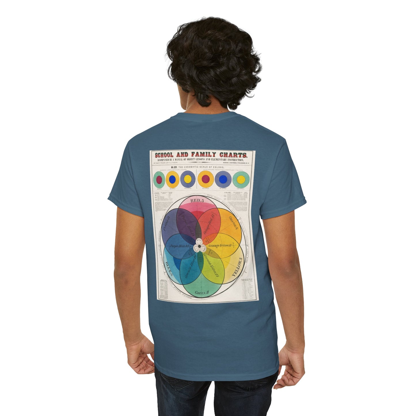 Unisex Heavy Cotton Tee - School and Family Chart Design, Colorful Educational Graphic Tee