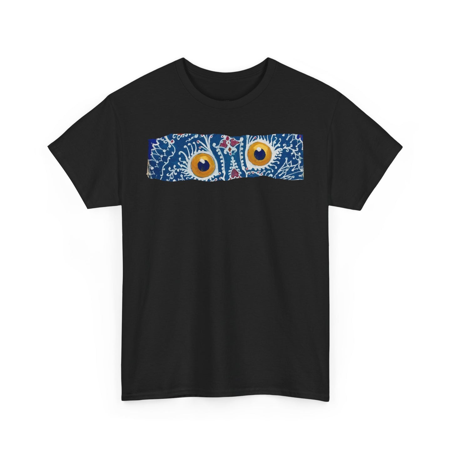 Artistic Cat Eyes Unisex Heavy Cotton Tee - Unique Design for Pet Lovers