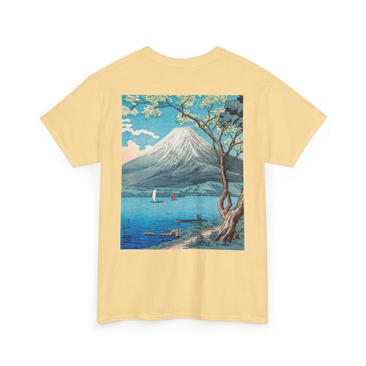 Scenic Landscape Unisex Heavy Cotton Tee with Balloon Design